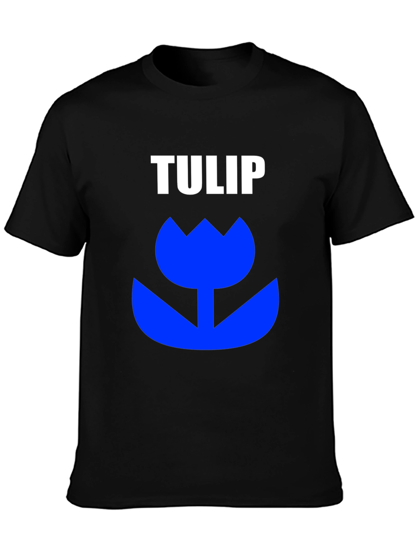 Black TULIP Graphic Tee - Bold Statement T-Shirt view 3