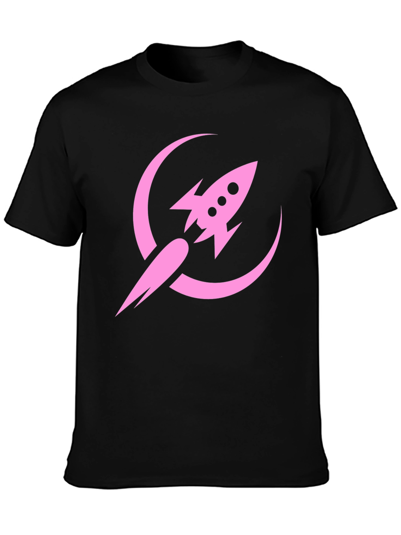 Black Rocket to the Moon Graphic Tee - Black view 3