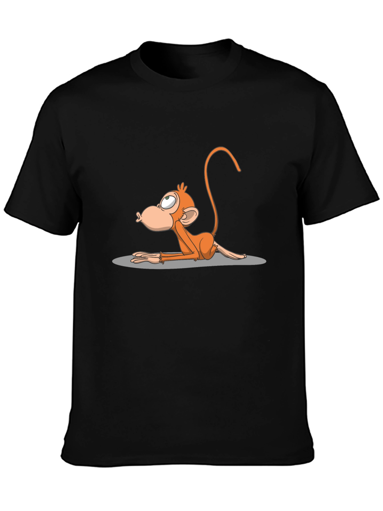 Black Monkey Yoga Pose Graphic T-Shirt view 3