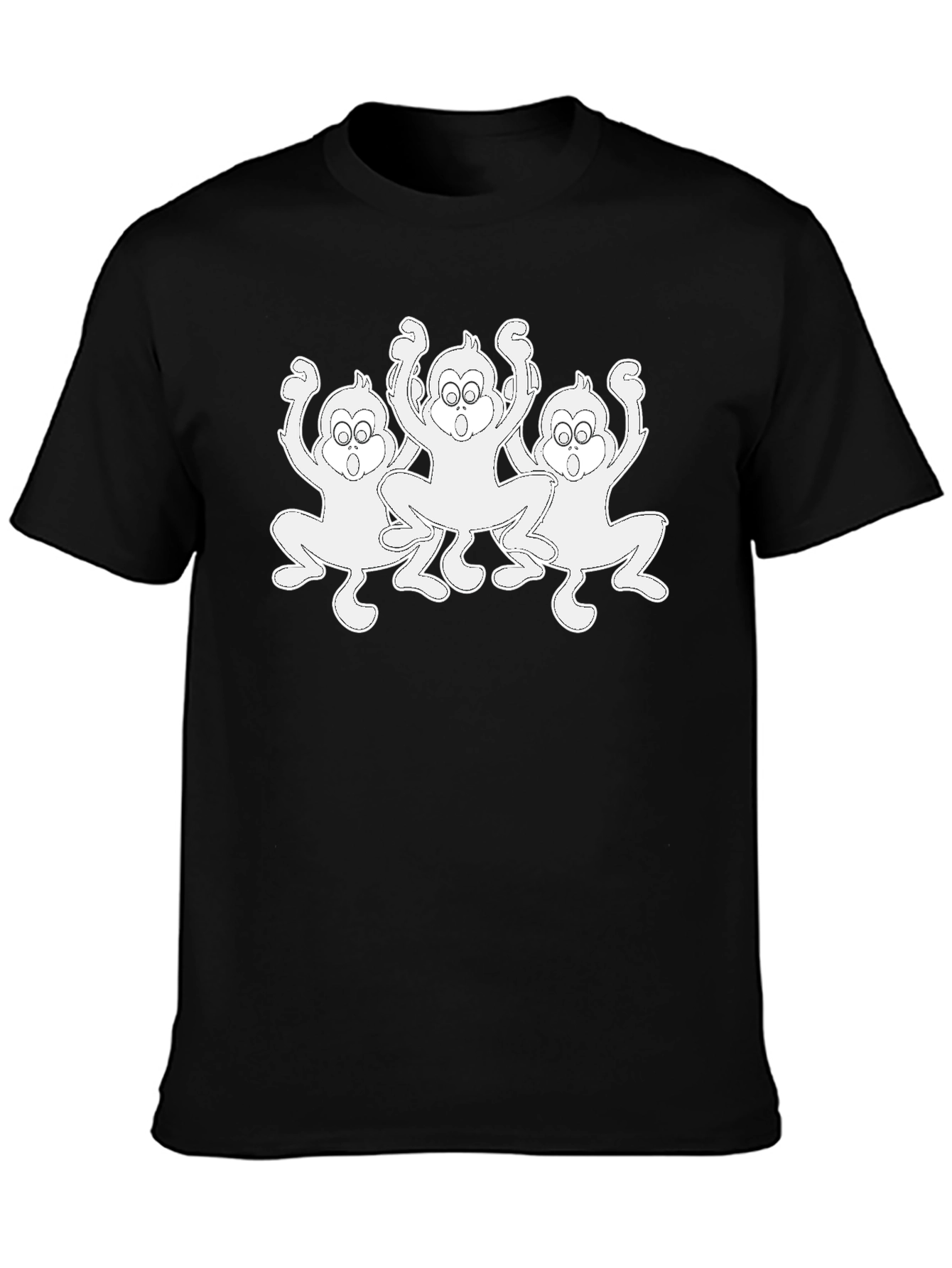 Black Funny Monkey Graphic T-Shirt - Black view 3