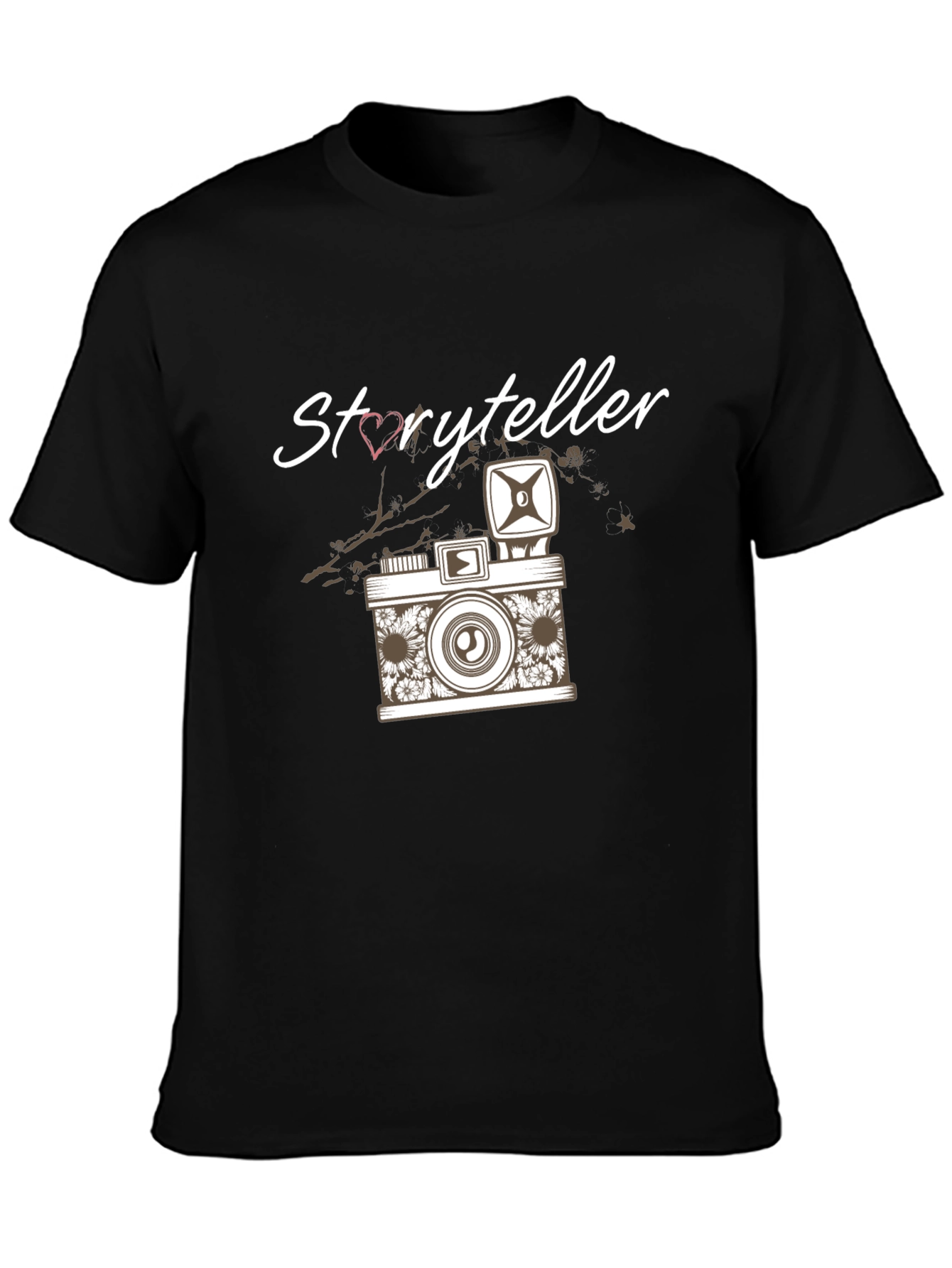 Black Storyteller Camera Graphic T-Shirt - Trendy Casual Tee view 3