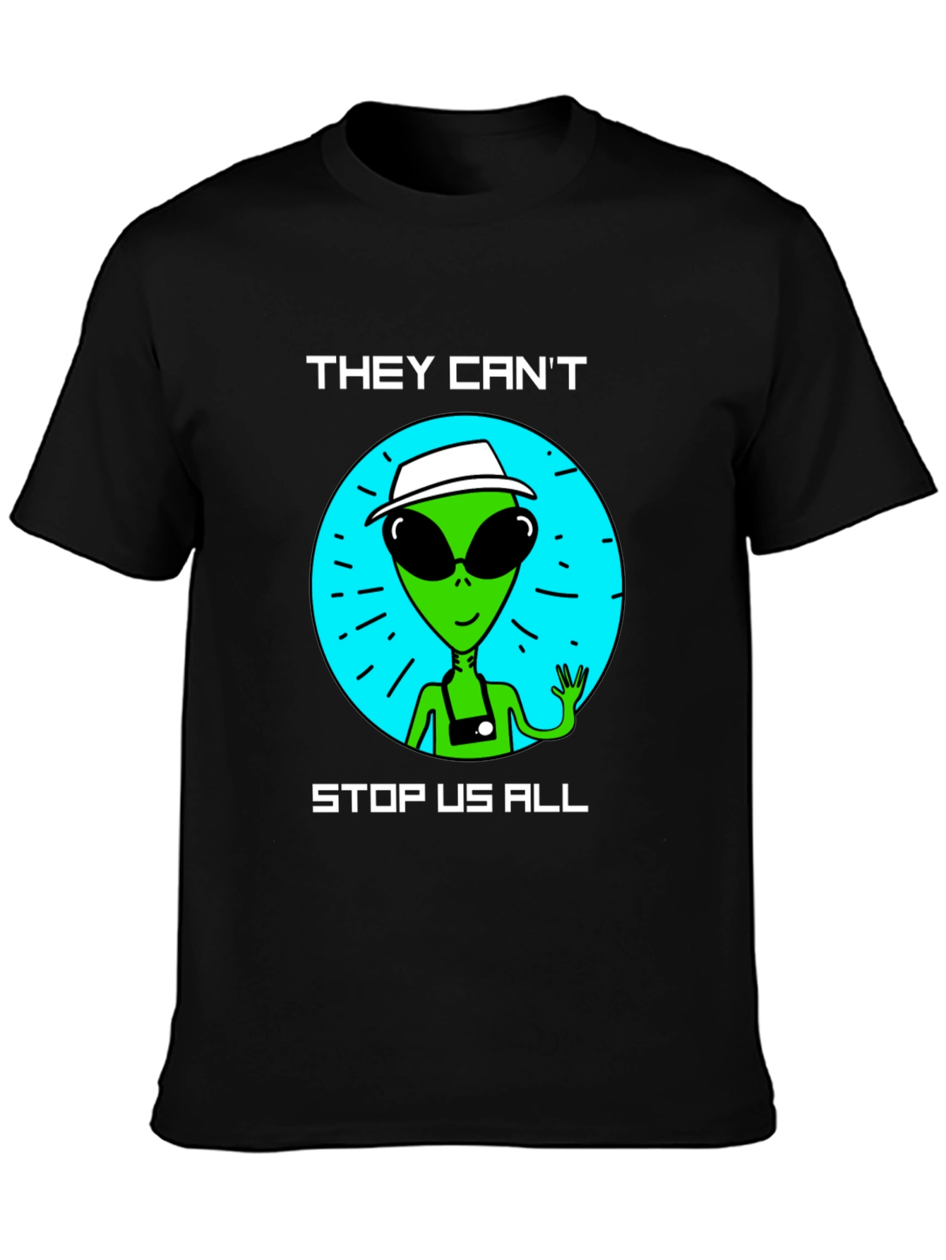 Black Alien Graphic T-Shirt - They Can't Stop Us All view 3