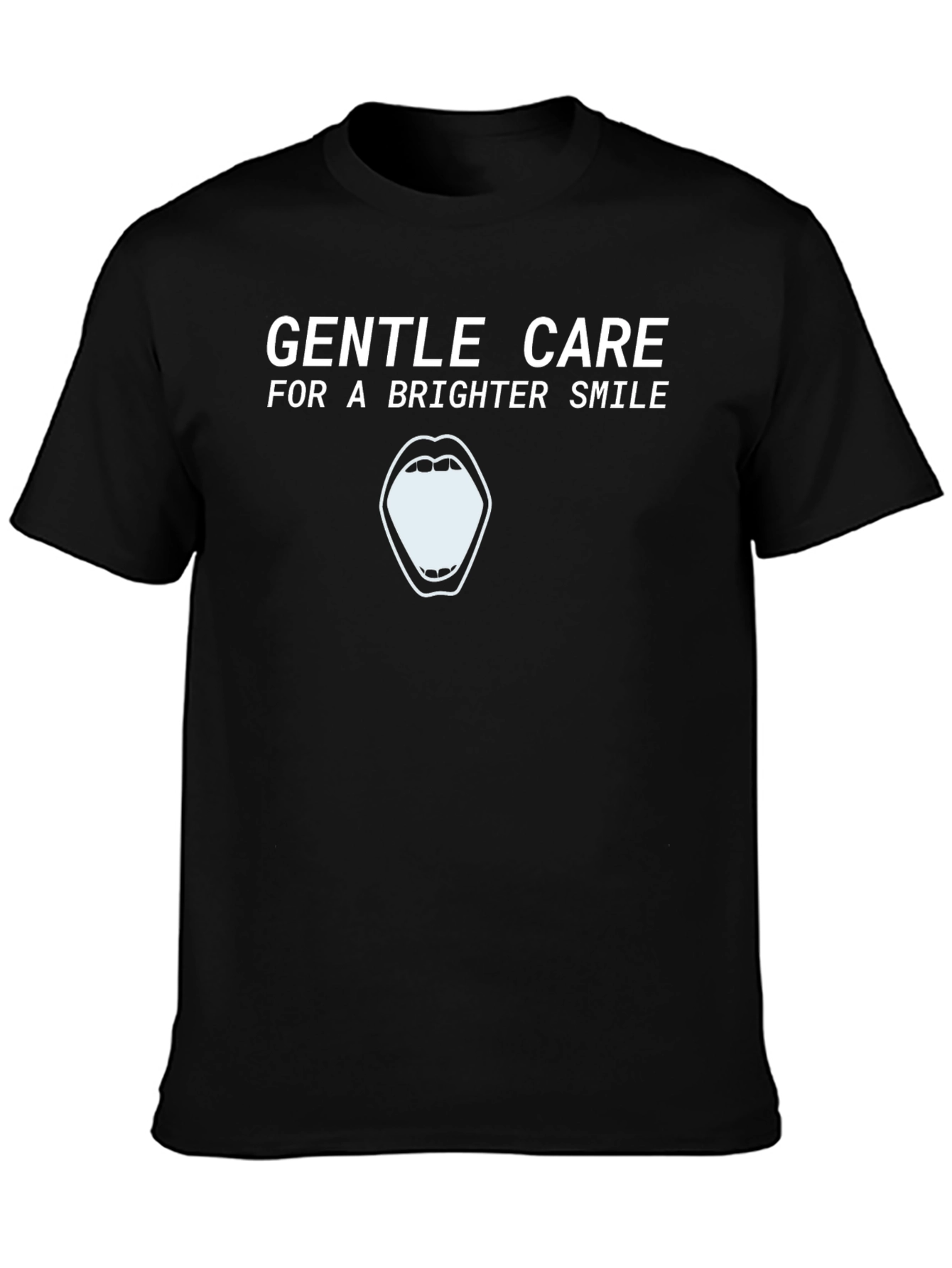 Black Gentle Care Brighter Smile Graphic Tee view 3