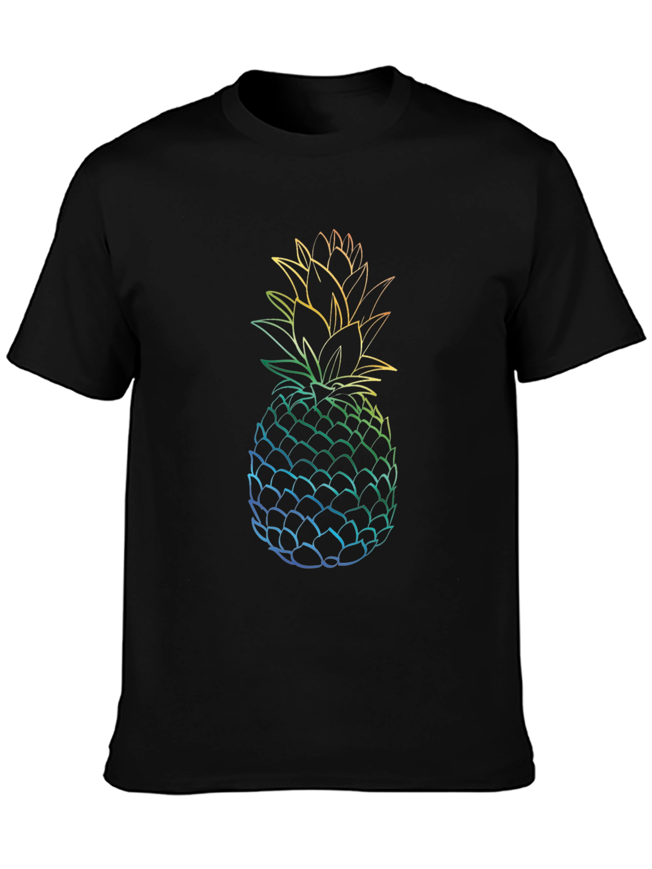 Black Rainbow Pineapple Graphic Tee - Black T-Shirt view 3