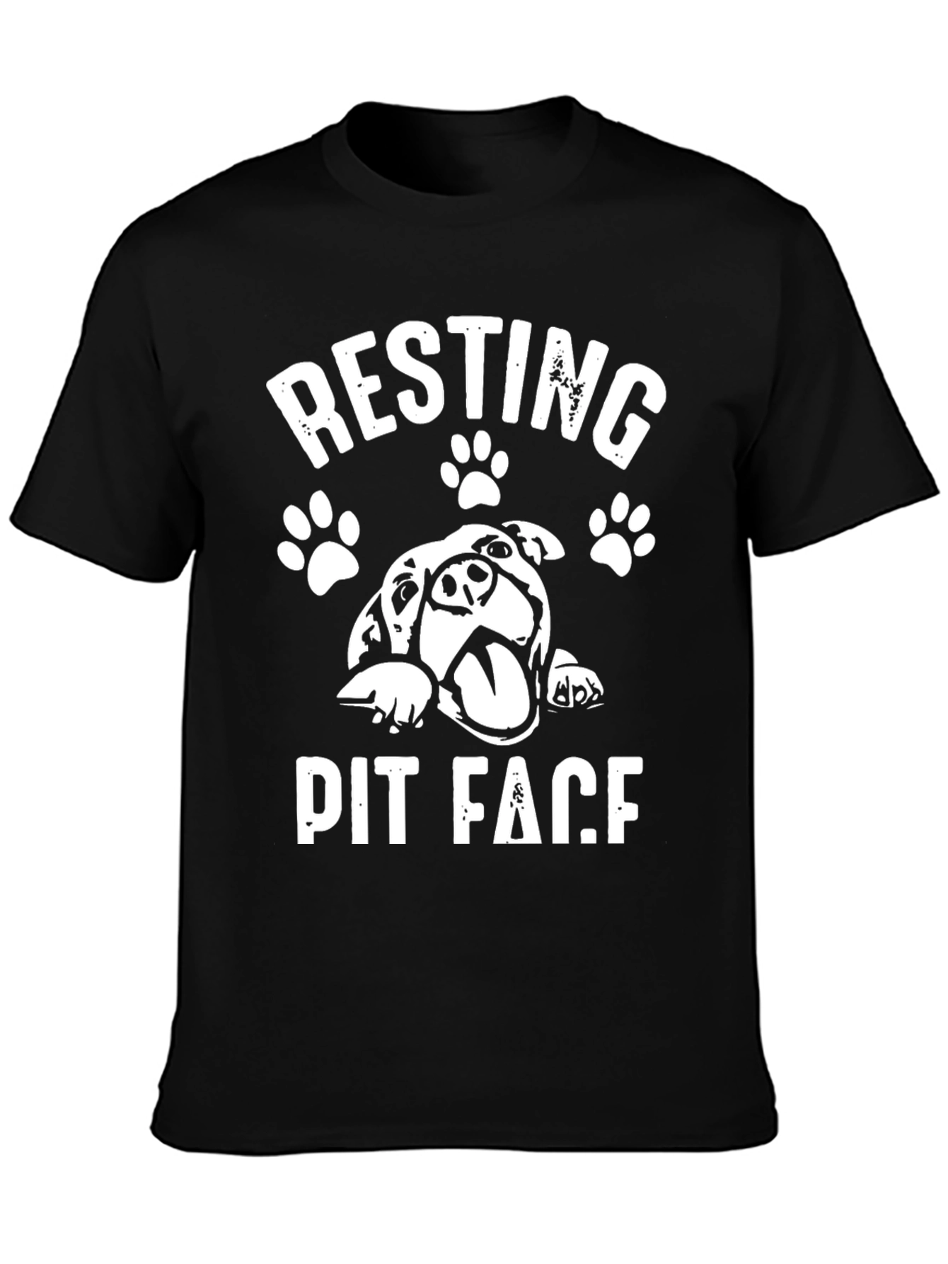 Black Resting Pit Face Dog T-Shirt - Funny Dog Lover Tee view 3