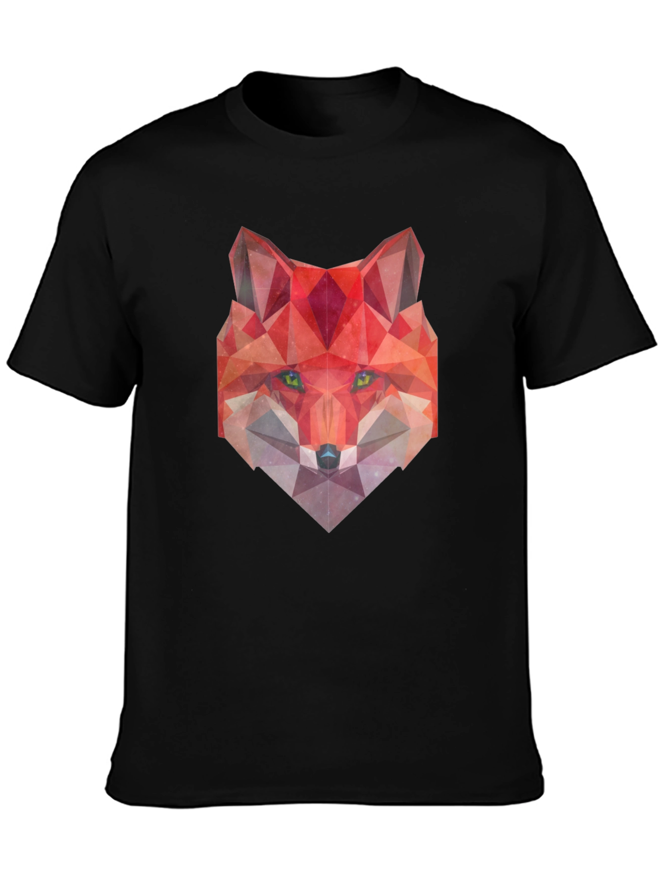 Black Geometric Fox Graphic Tee - Modern Style view 3