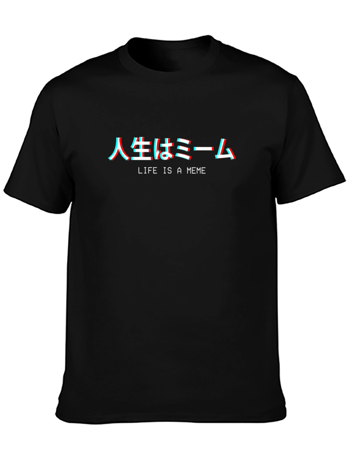 Black Life is a Meme Graphic Tee - Black Crew Neck T-Shirt view 3
