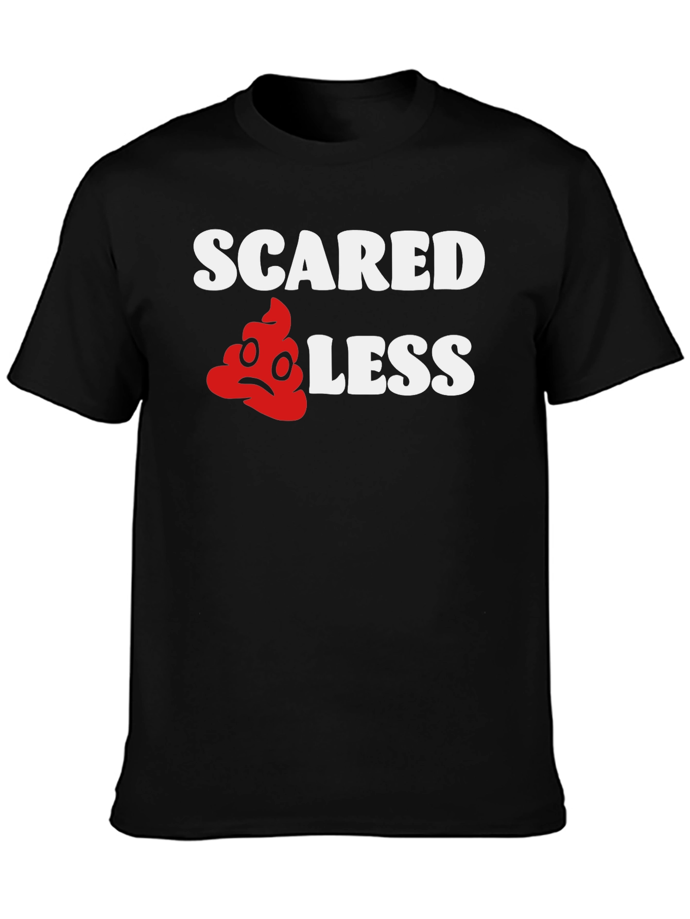 Black Scared Less Funny Graphic T-Shirt view 3