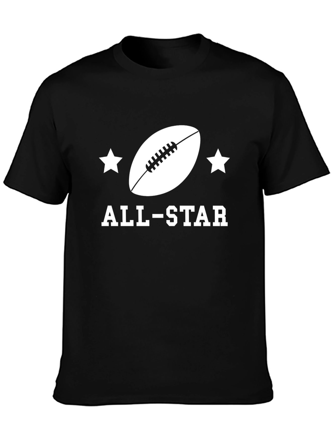 Black All-Star Football Graphic Tee - Sporty Style view 3
