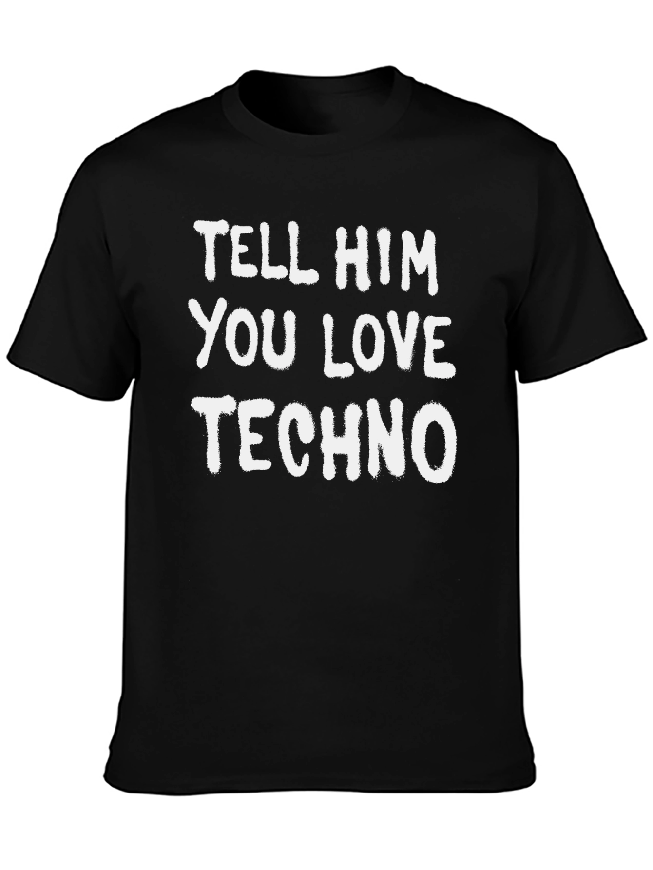 Black Tell Him You Love Techno Graphic Tee view 3