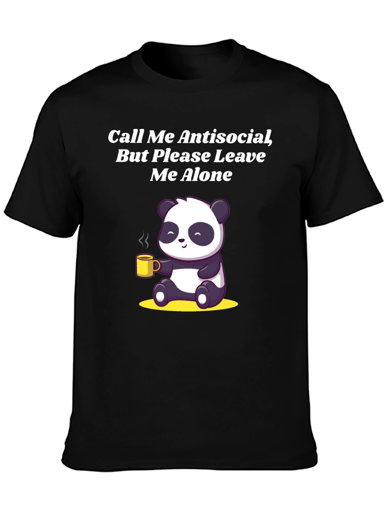 Black Antisocial Panda Graphic Tee - Soft Cotton Blend view 3