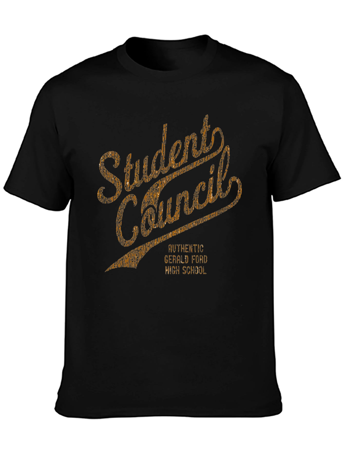 Black Student Council T-Shirt - Retro Style view 3