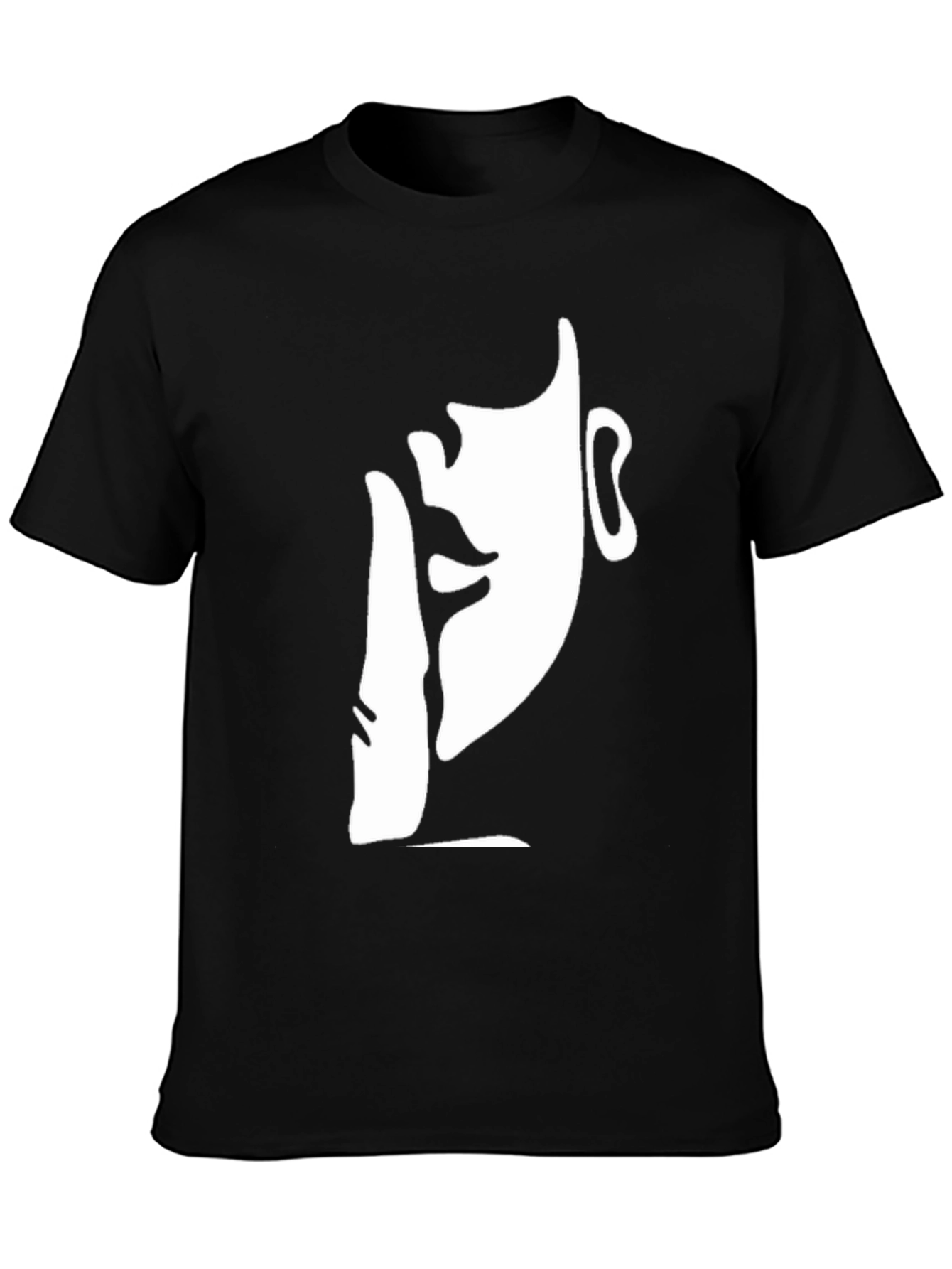 Black Abstract Face Graphic Print Men's T-Shirt view 3