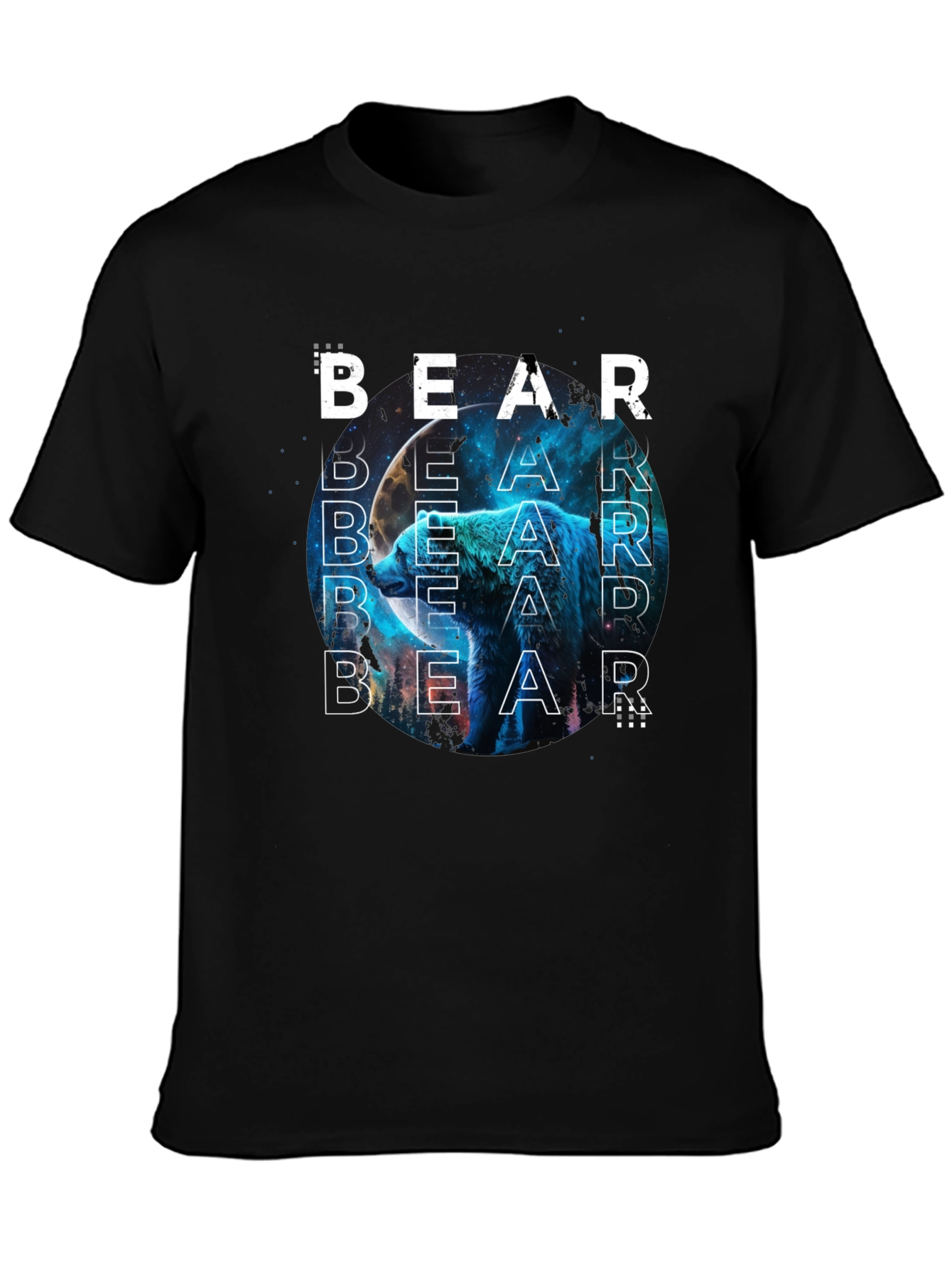 Black Bear Graphic Print T-Shirt - Modern Style view 3