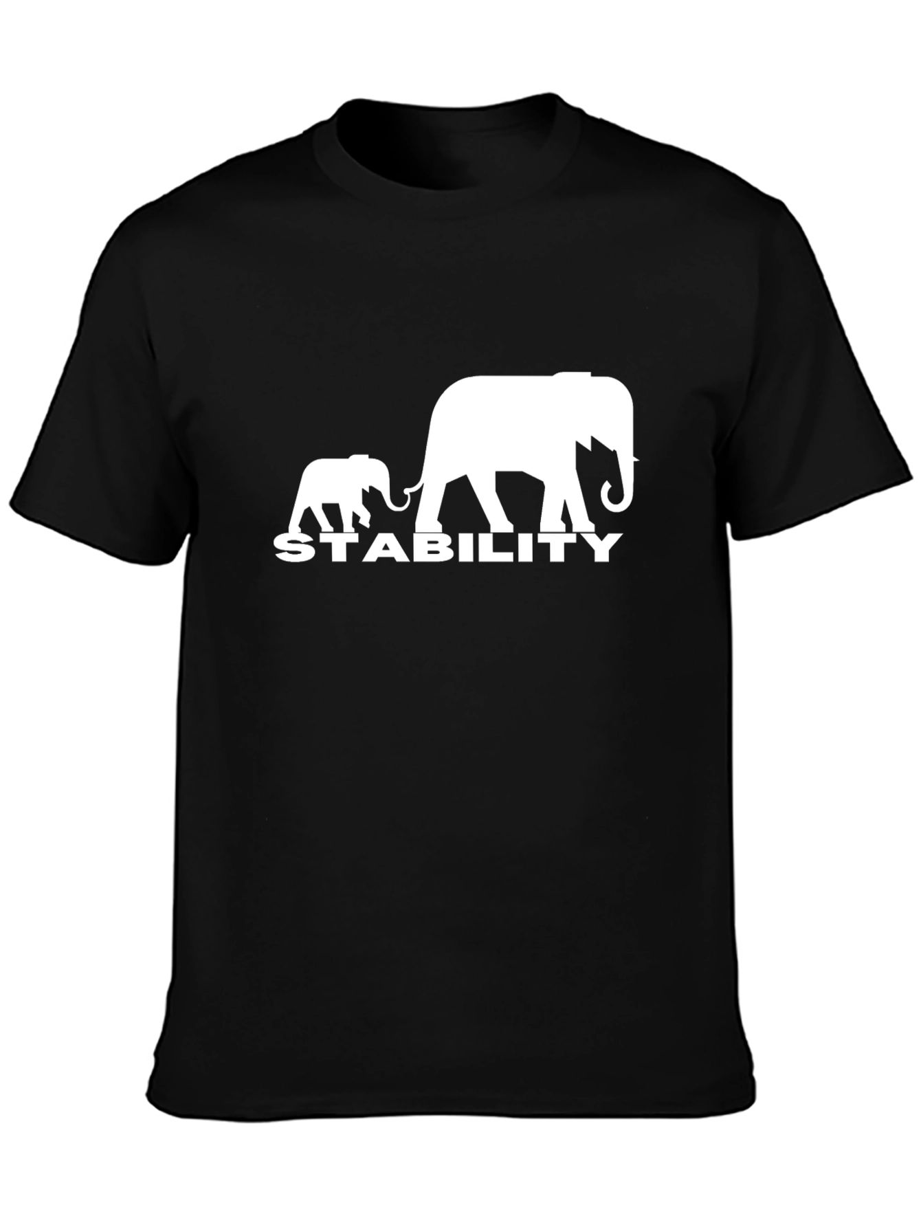 Black Stability Elephant Graphic T-Shirt - Black view 3