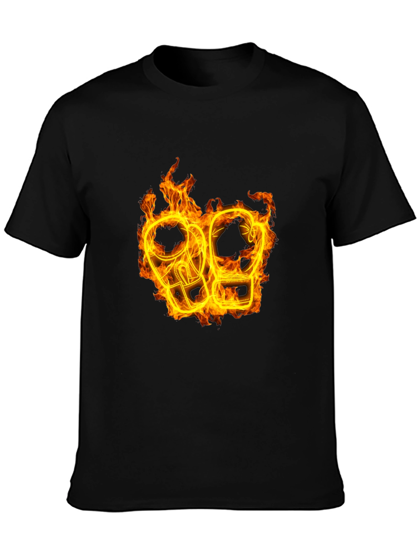 Black Fiery Boxing Gloves Graphic Tee view 3