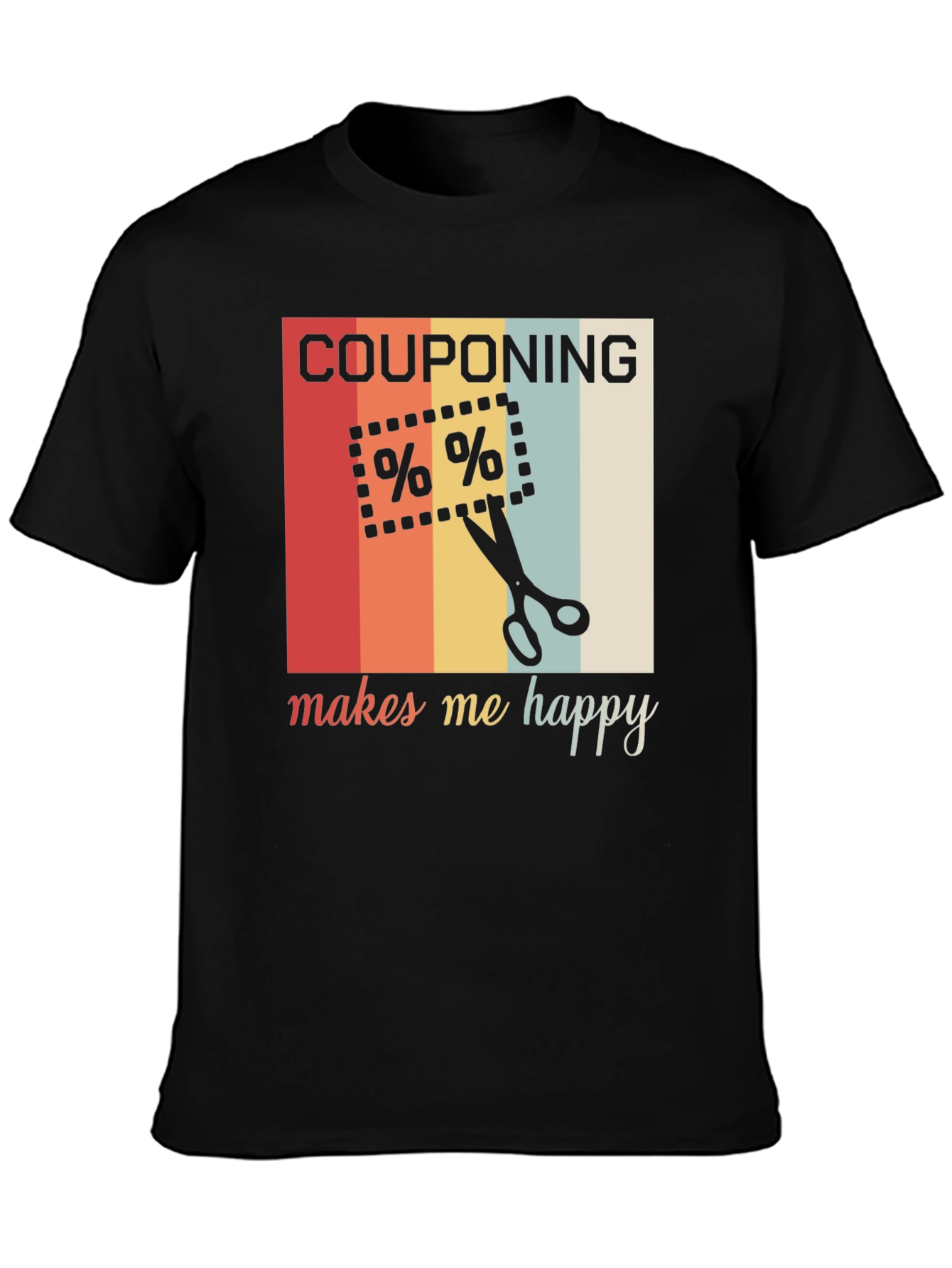 Black Couponing Makes Me Happy T-Shirt view 3