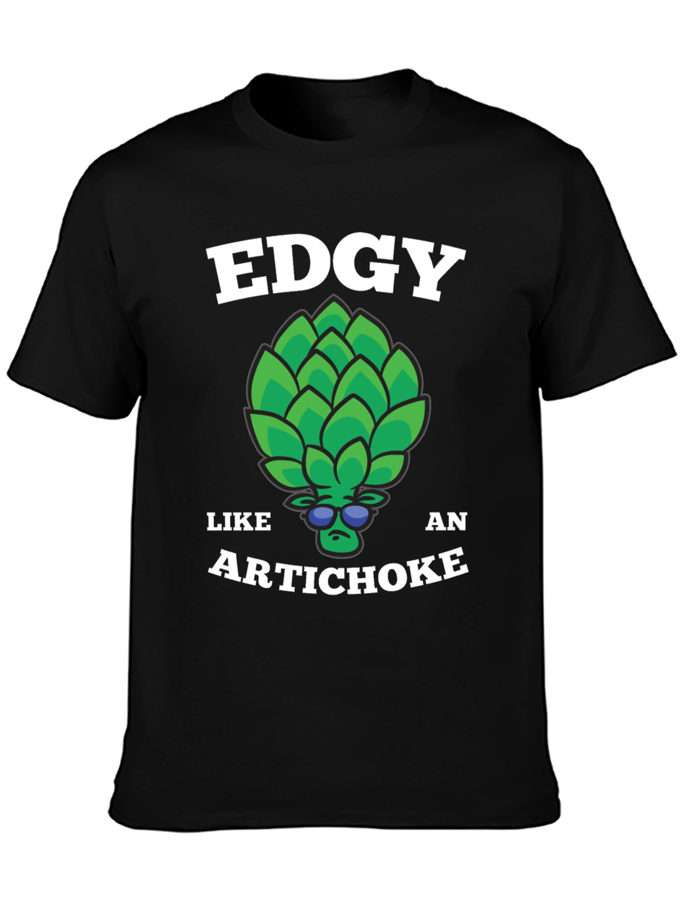 Black Edgy Like an Artichoke Graphic Tee view 3