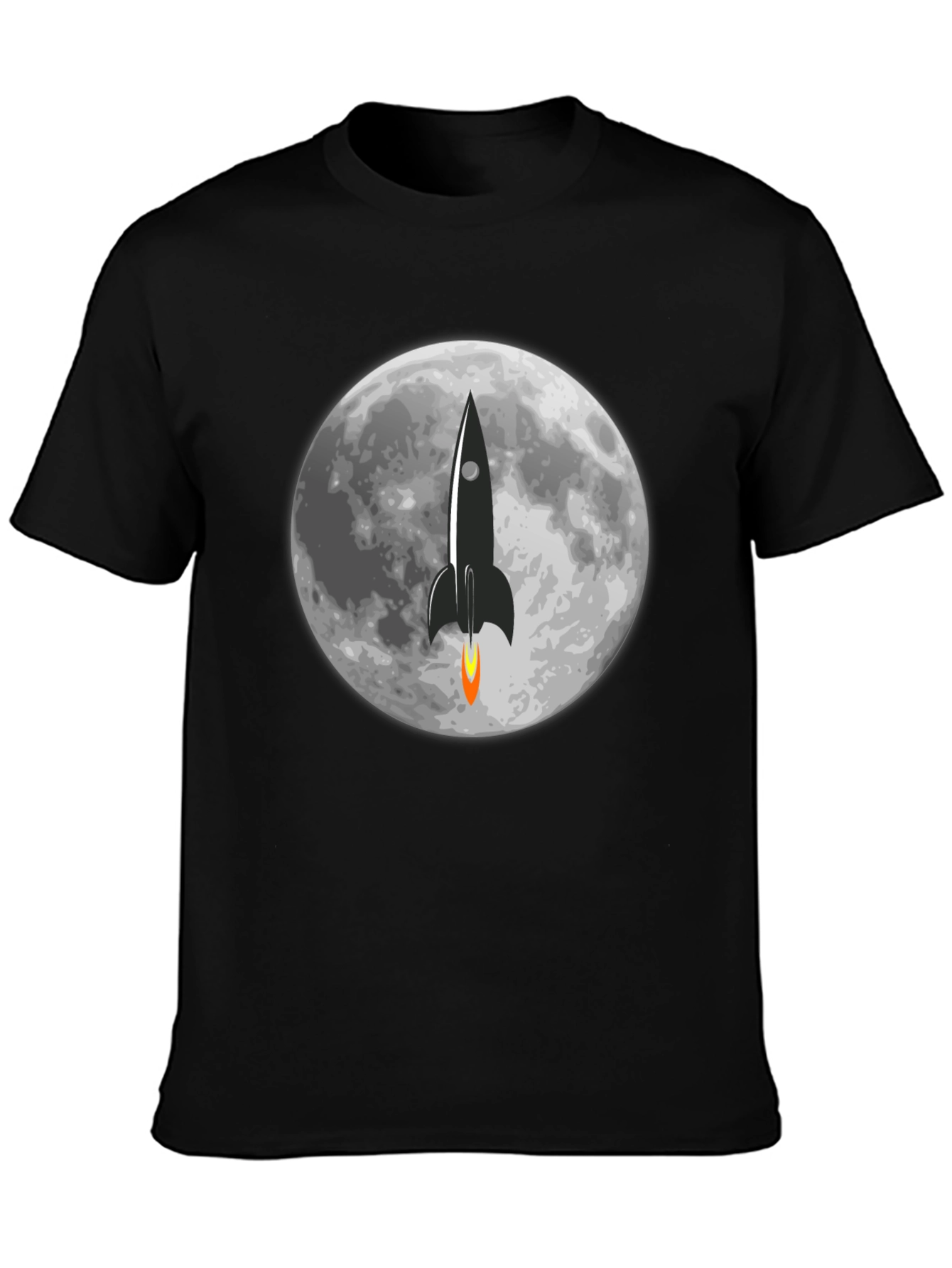 Black Rocket to the Moon Graphic T-Shirt view 3