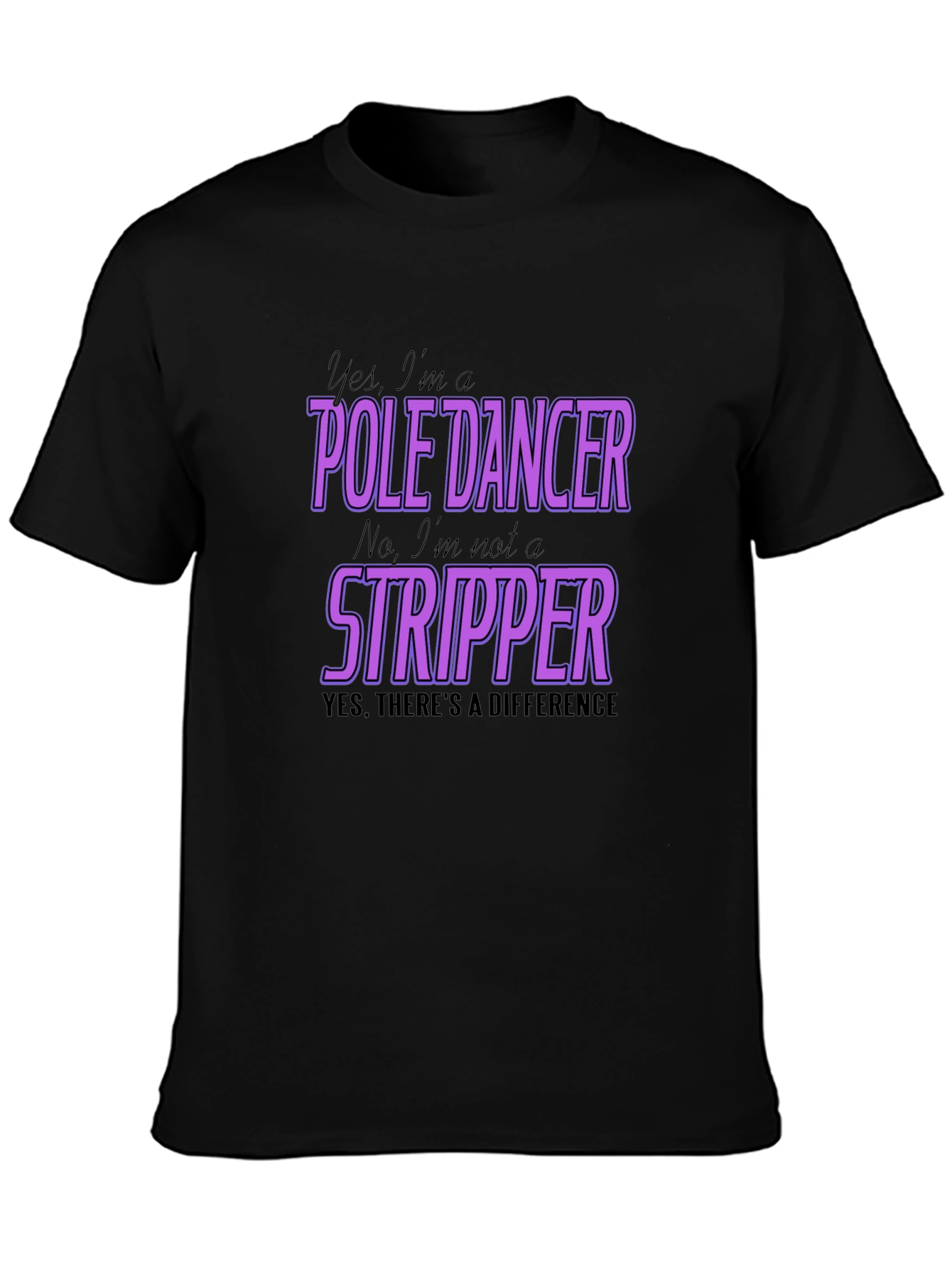 Black Pole Dancer T-Shirt - Yes, I'm a Pole Dancer view 3