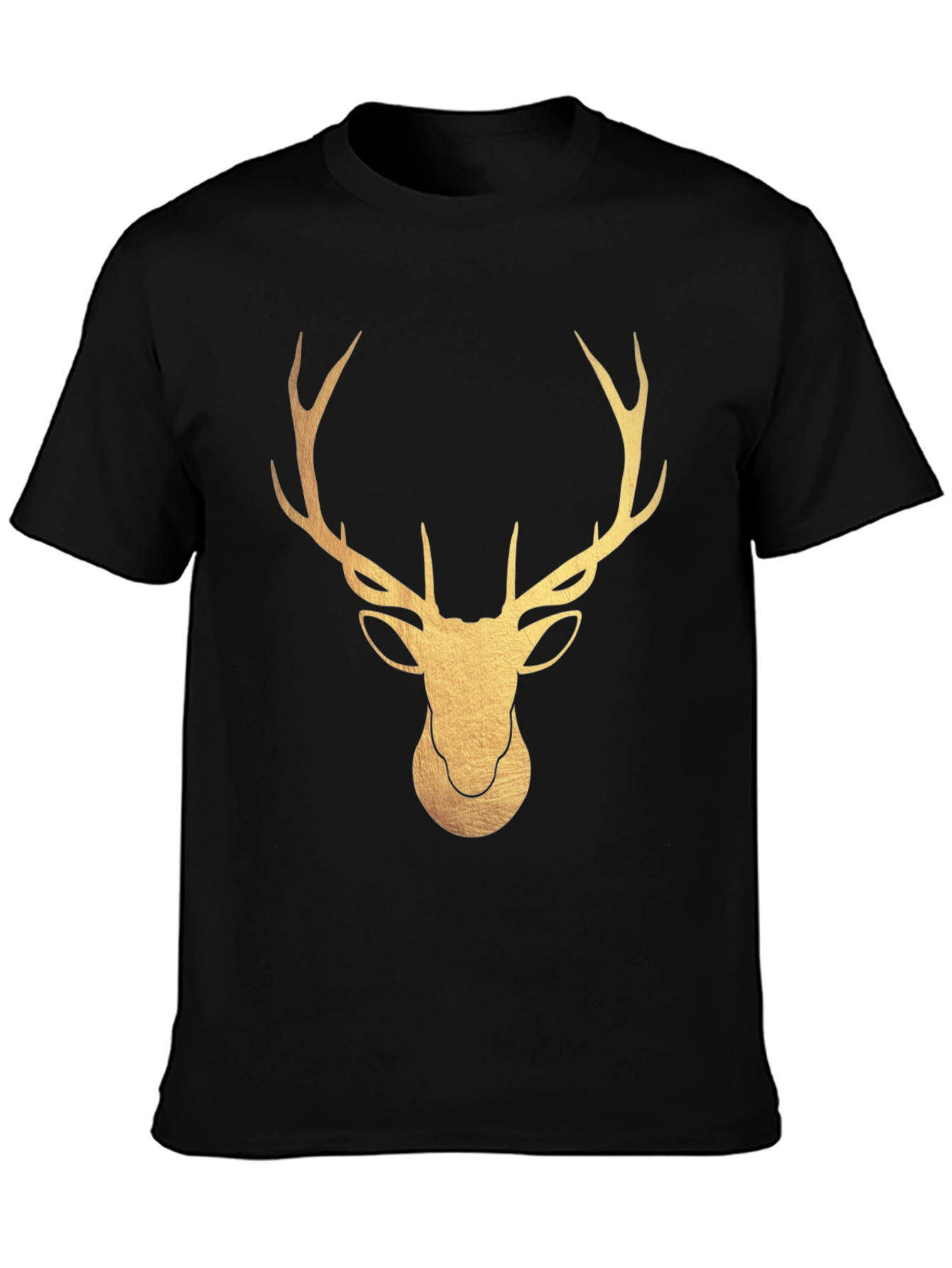 Black Golden Deer Graphic T-Shirt - Stylish Stag Tee view 3