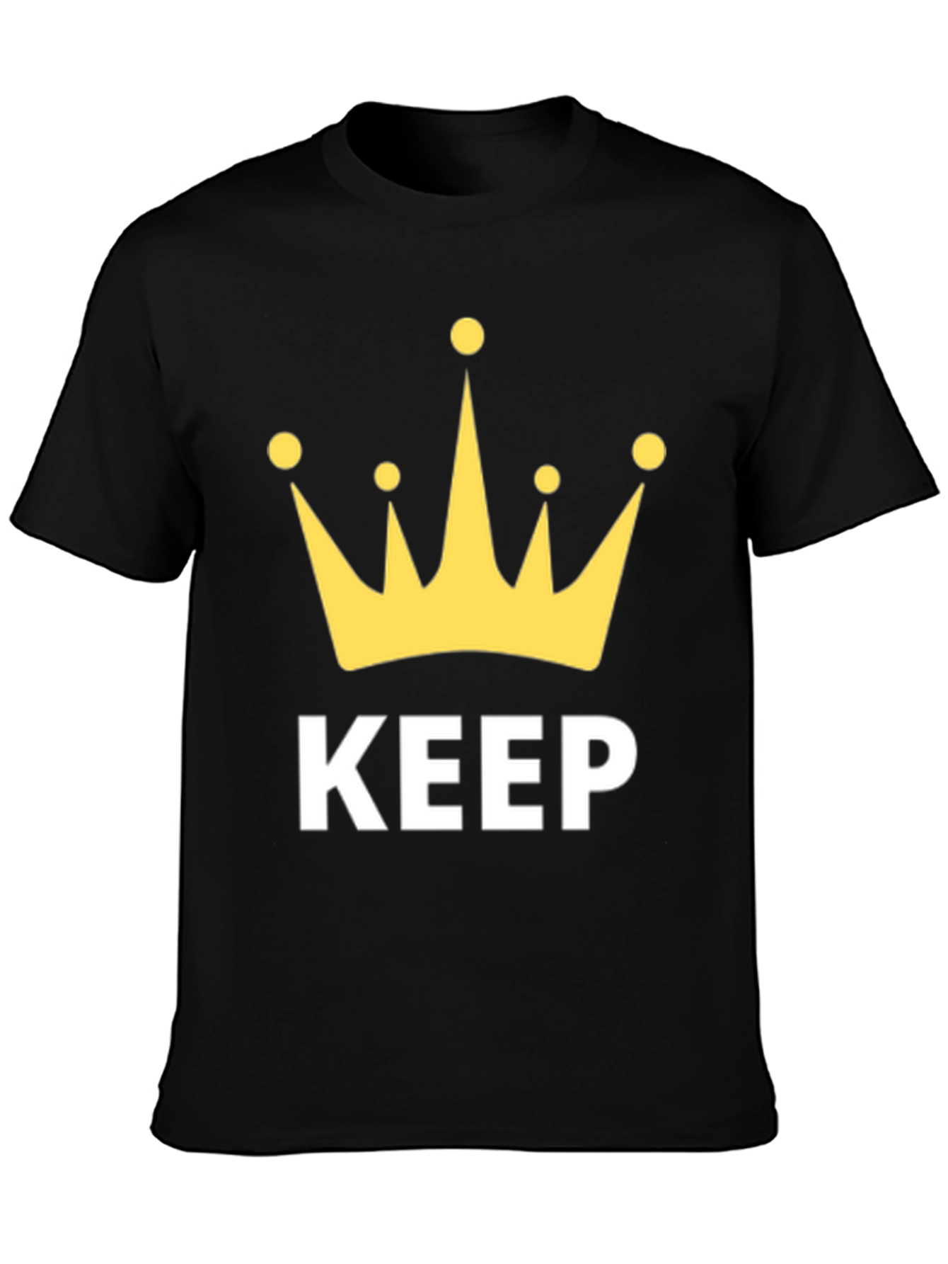 Black Keep Calm Crown Graphic T-Shirt view 3