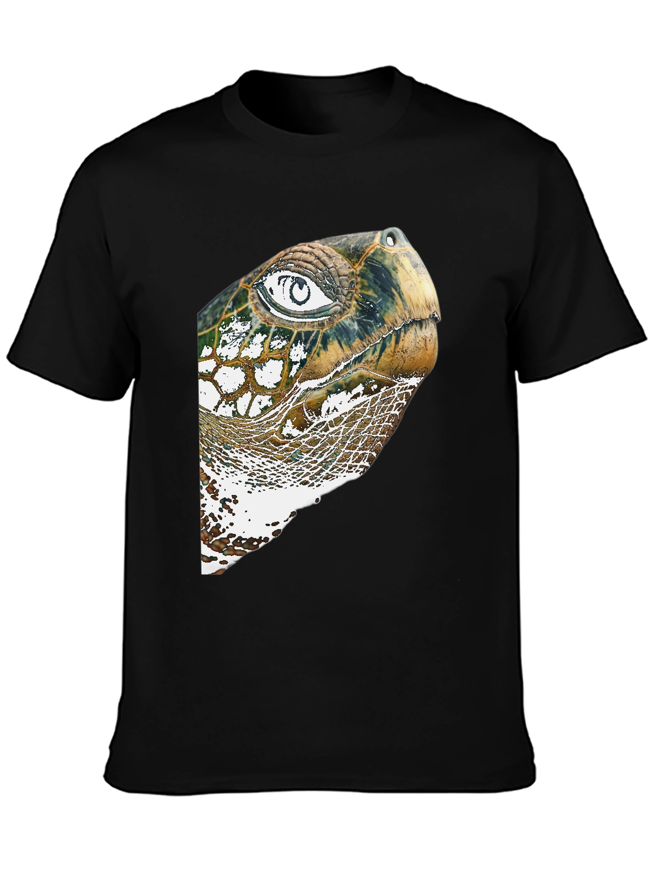 Black Turtle Head Graphic Print Black T-Shirt view 3