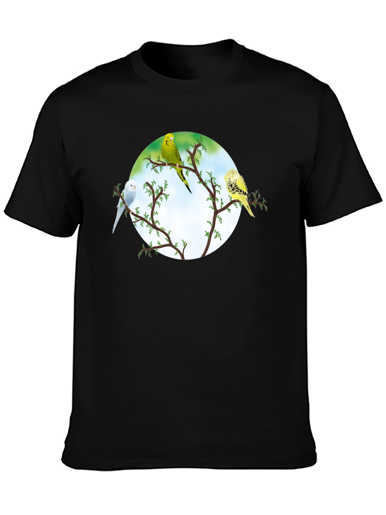 Black Parakeet Tree Black Tee view 3