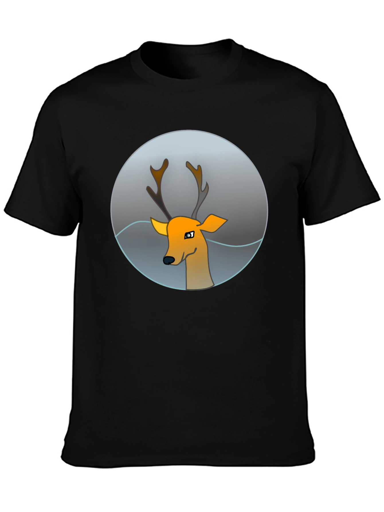 Black Deer Graphic Tee - Men's Black T-Shirt view 3