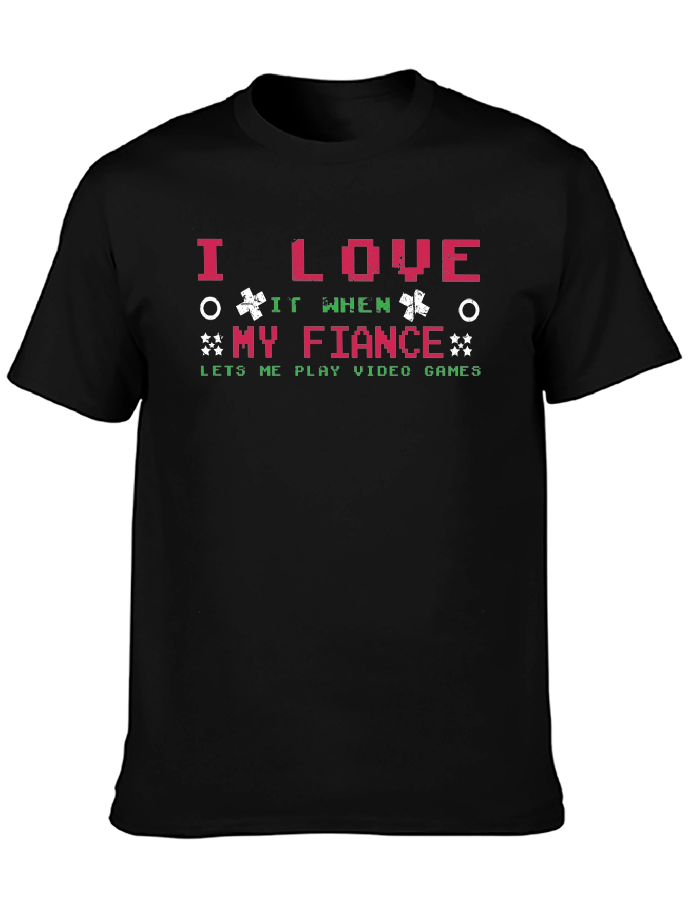 Black Gamer Fiance T-Shirt - I Love My Fiance view 3