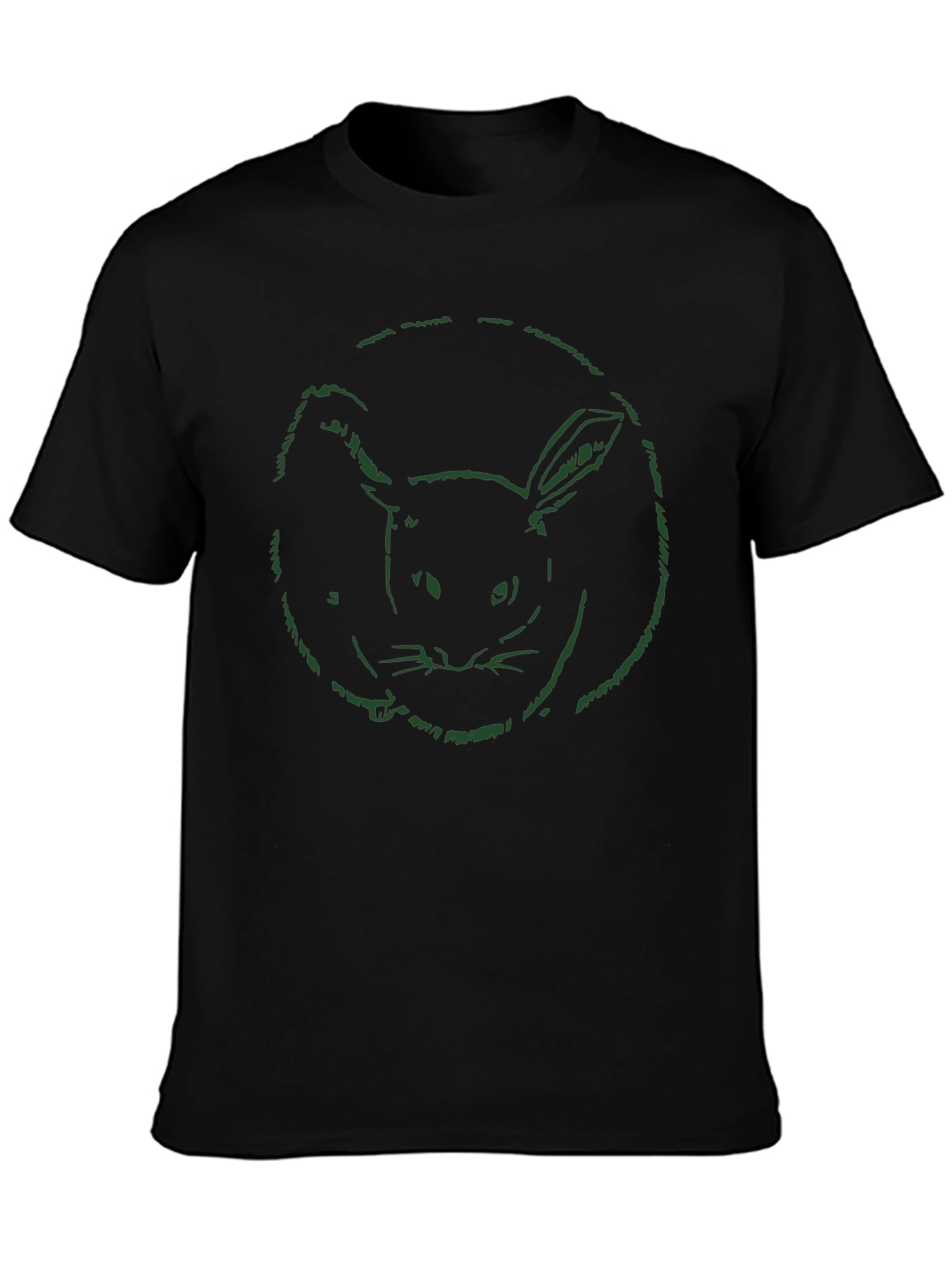 Black Rabbit Graphic Print Black T-Shirt view 3