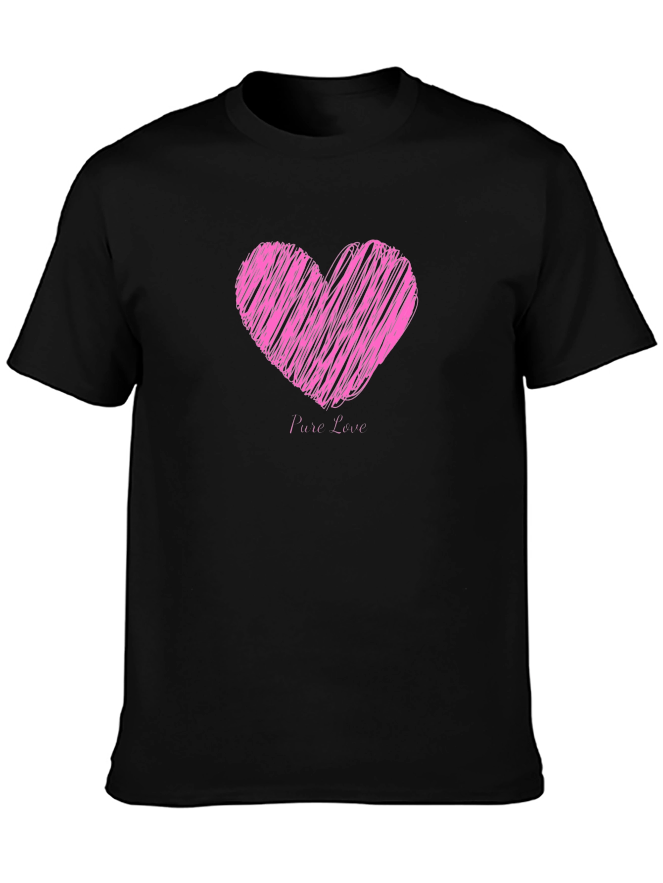 Black Heart Pure Love Black T-Shirt view 3