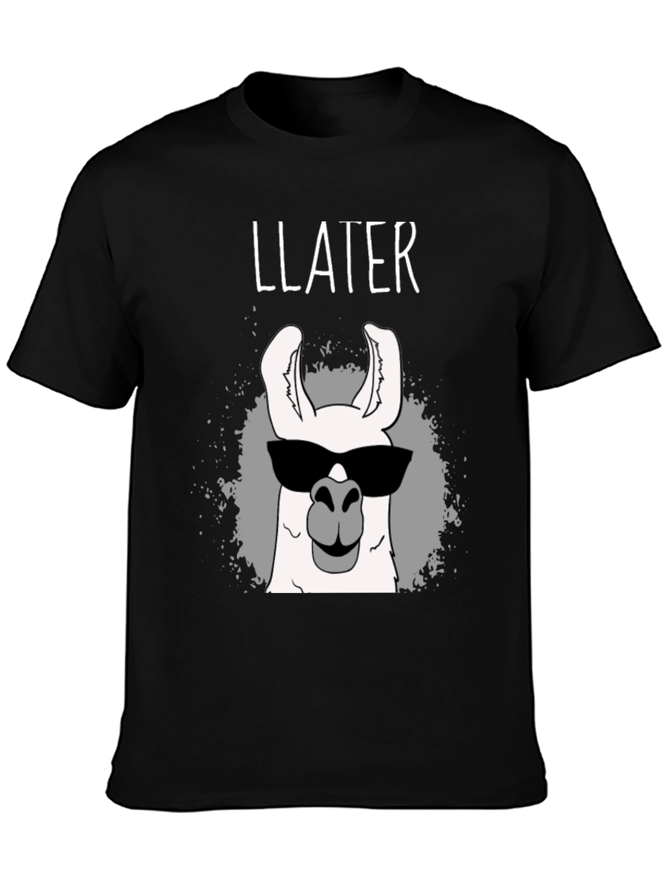 Black Llater Cool Llama Black T-Shirt view 3