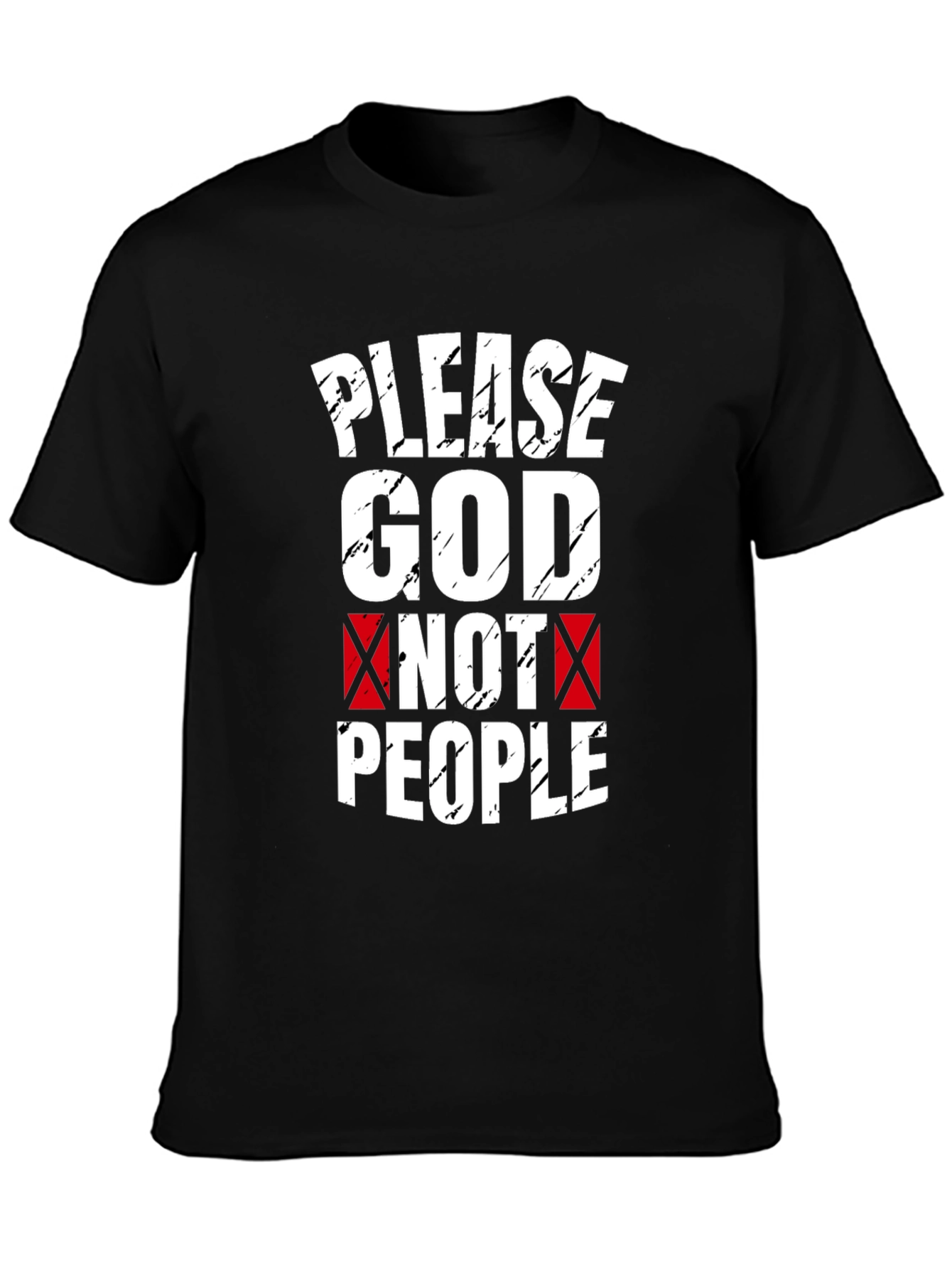 Black Please God Not People Graphic Tee view 3