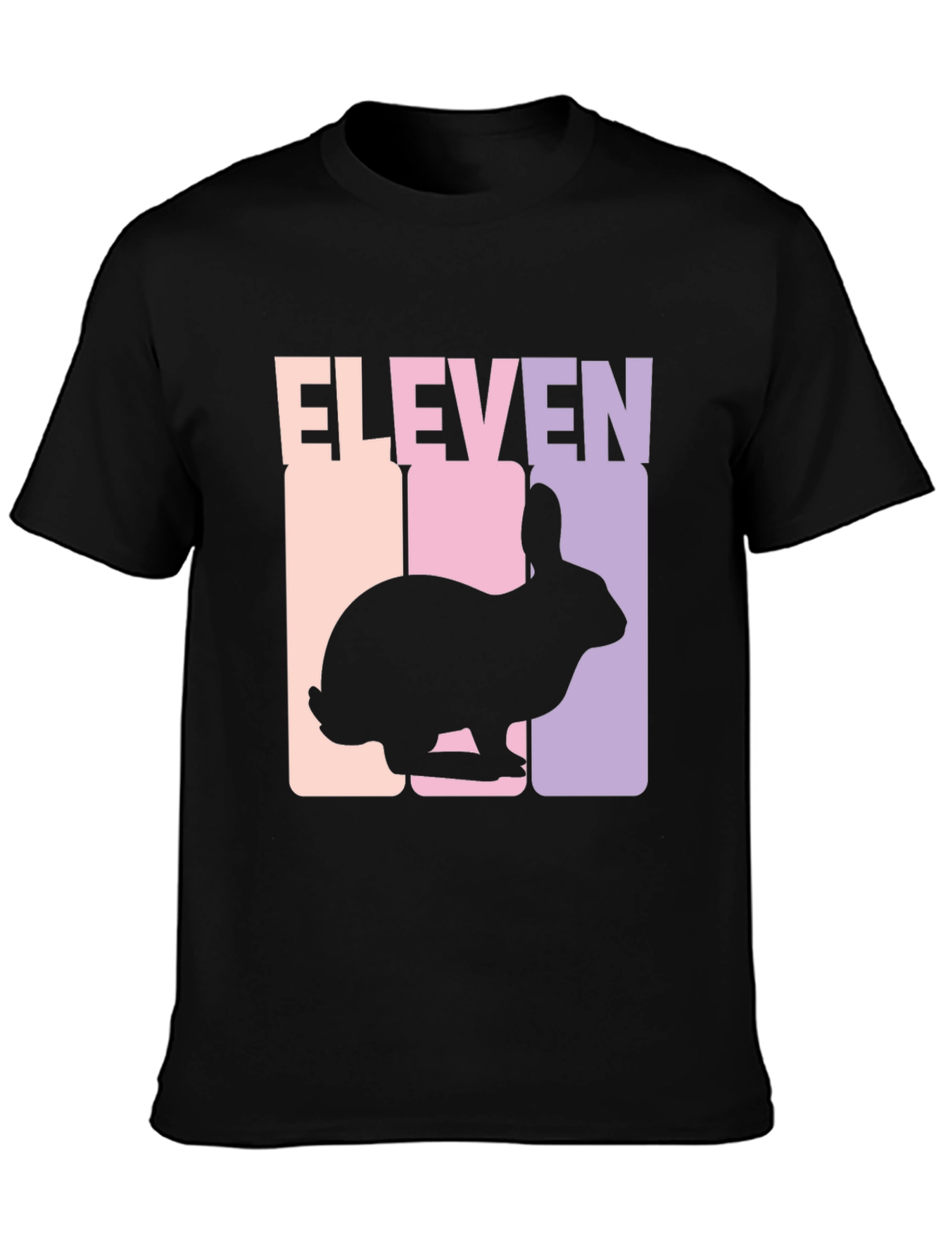 Black Eleven Rabbit Graphic Tee - Black Cotton Blend T-Shirt view 3