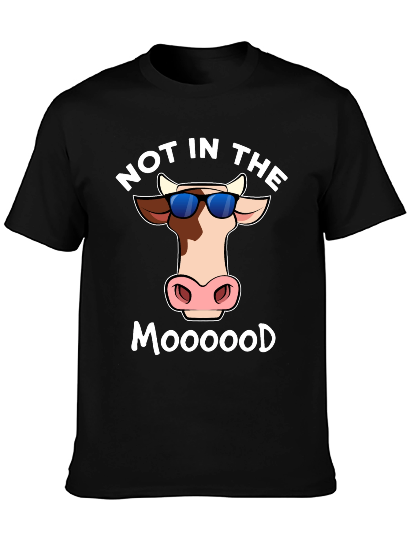 Black Not In The Moood T-Shirt - Funny Cow Tee view 3