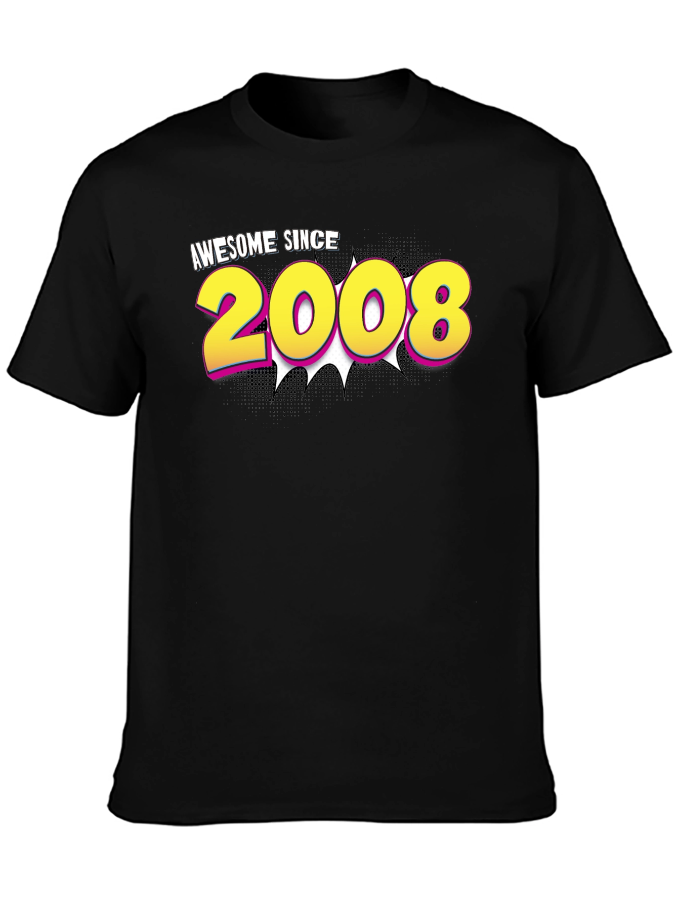 Black Awesome Since 2008 Graphic Tee view 3