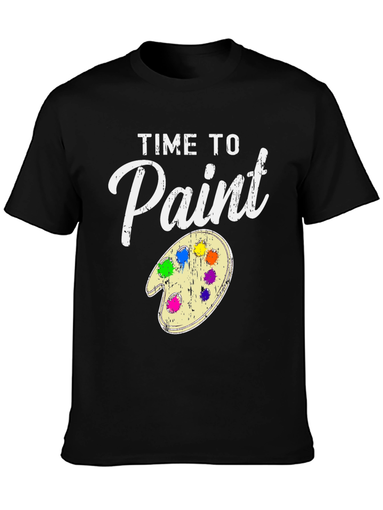 Black Time to Paint T-Shirt - Artist Palette Tee view 3