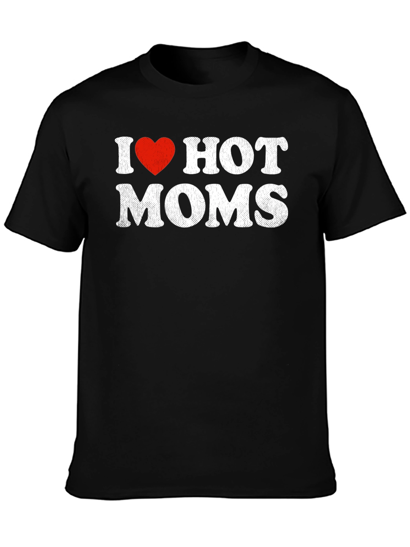 Black I Heart Hot Moms T-Shirt - Graphic Tee view 3