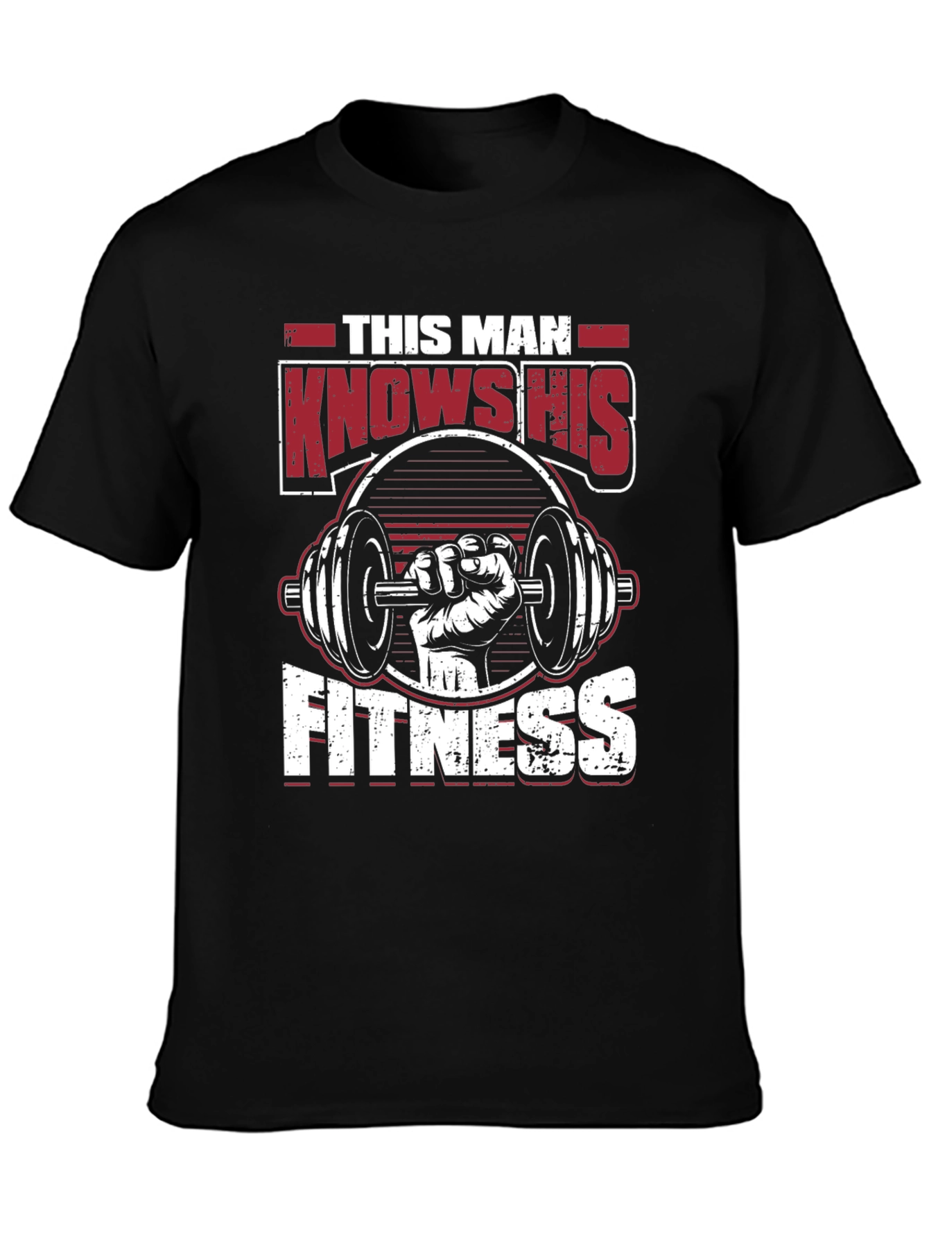 Black Fitness Design Men's Black Graphic T-Shirt view 3