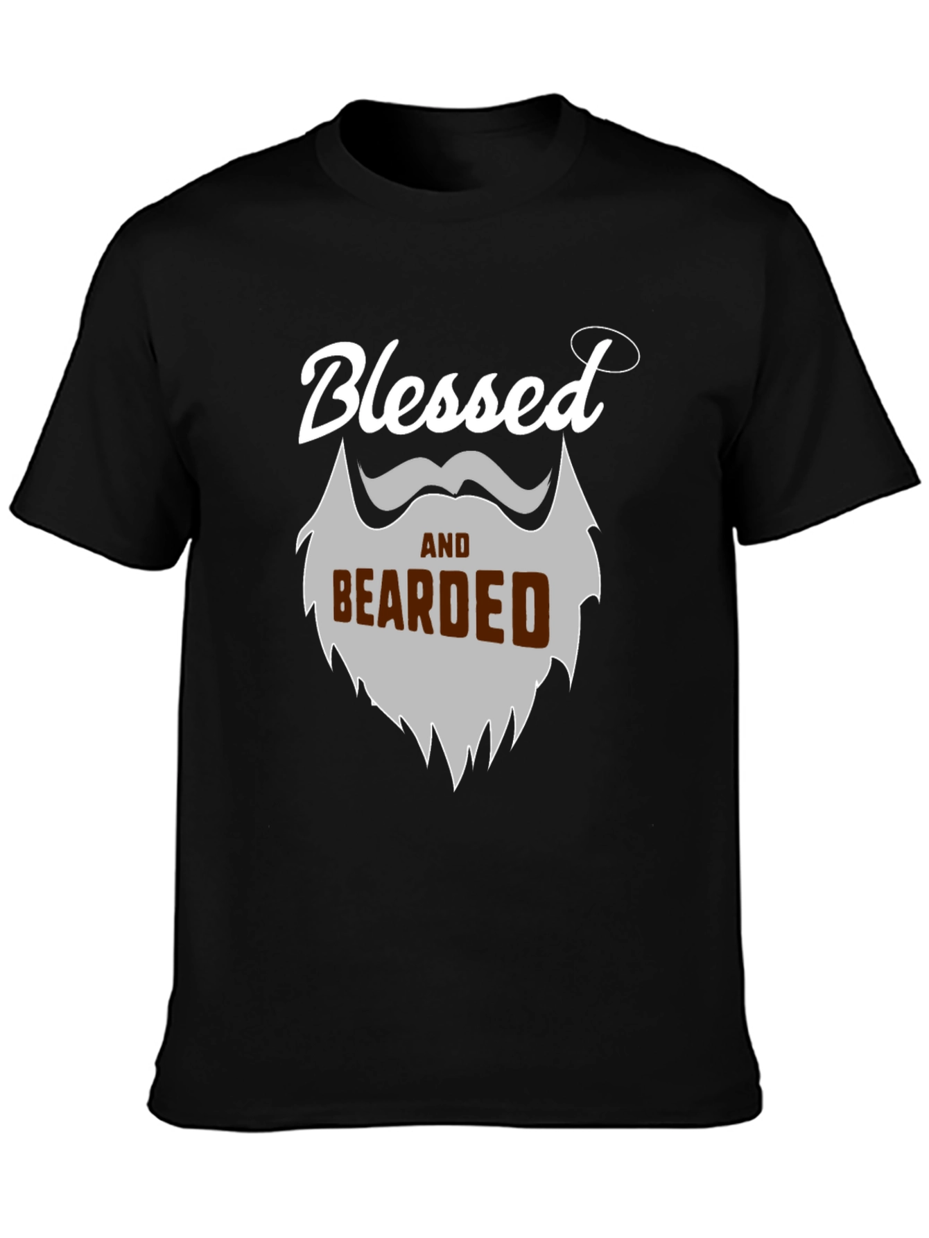 Black Blessed and Bearded Graphic T-Shirt view 3
