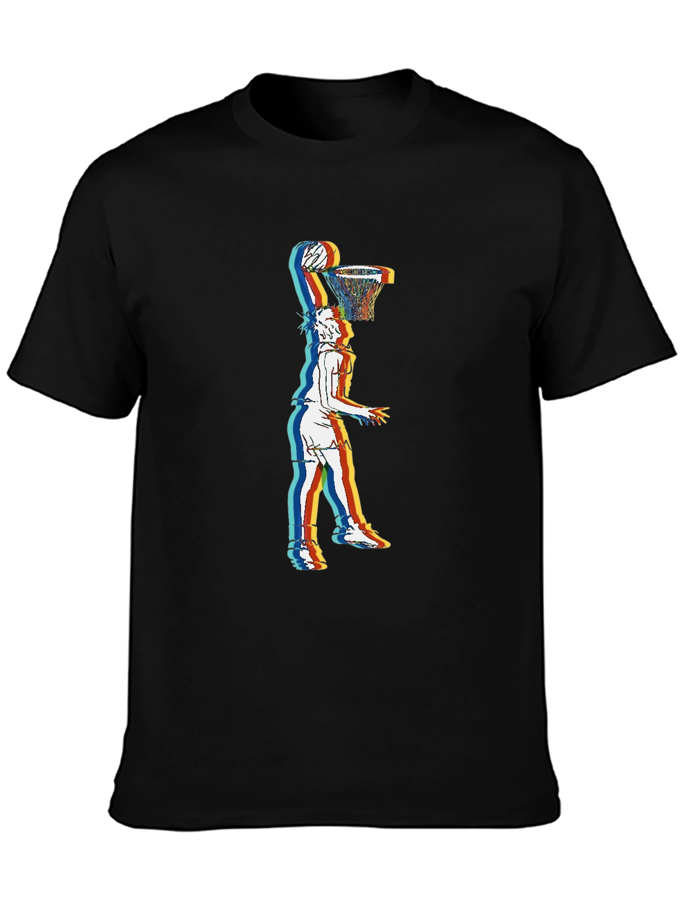 Black Basketball Dunk Graphic Tee - Stylish Streetwear view 3