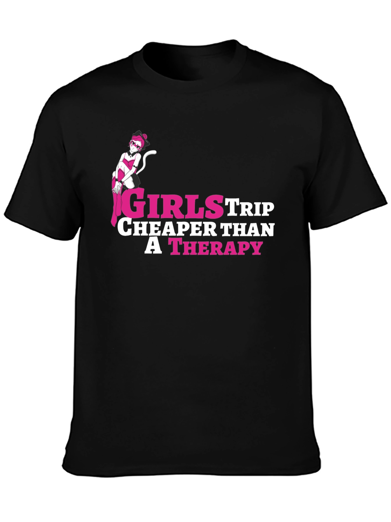 Black Girls Trip Therapy T-Shirt - Novelty Graphic Tee view 3