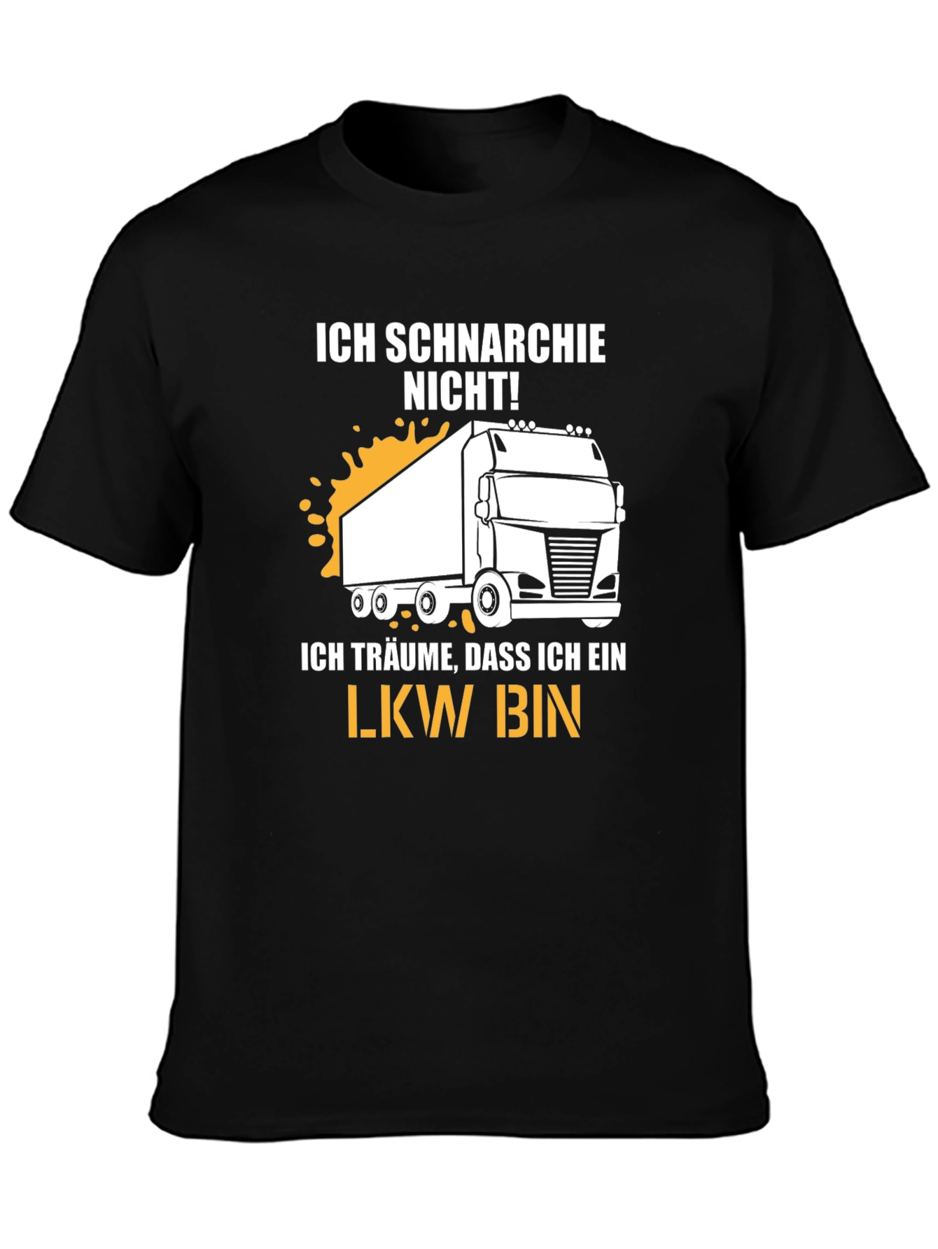 Black Ich Schnarchie Nicht! Trucker T-Shirt view 3