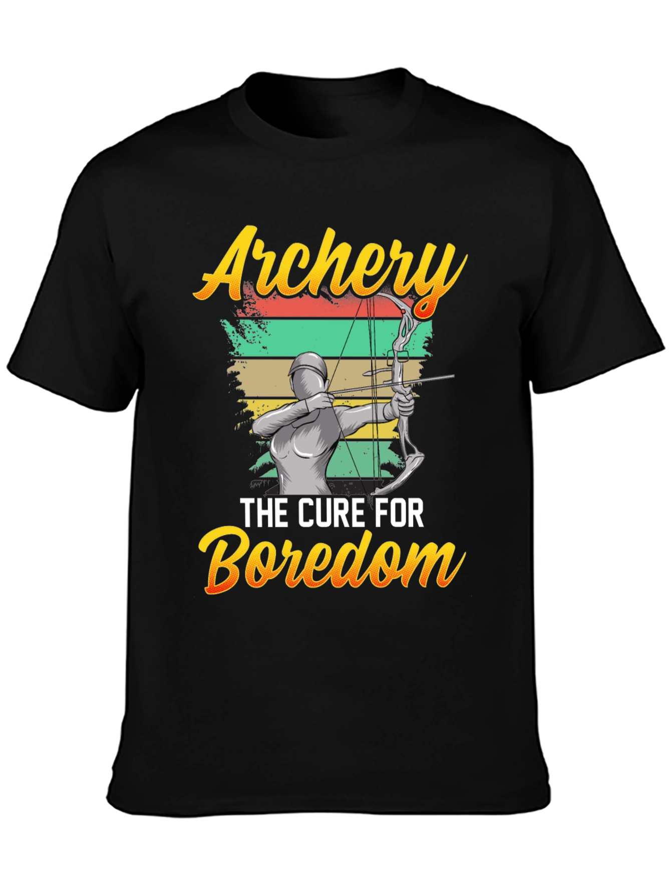 Black Archery: The Cure for Boredom Graphic T-Shirt view 3