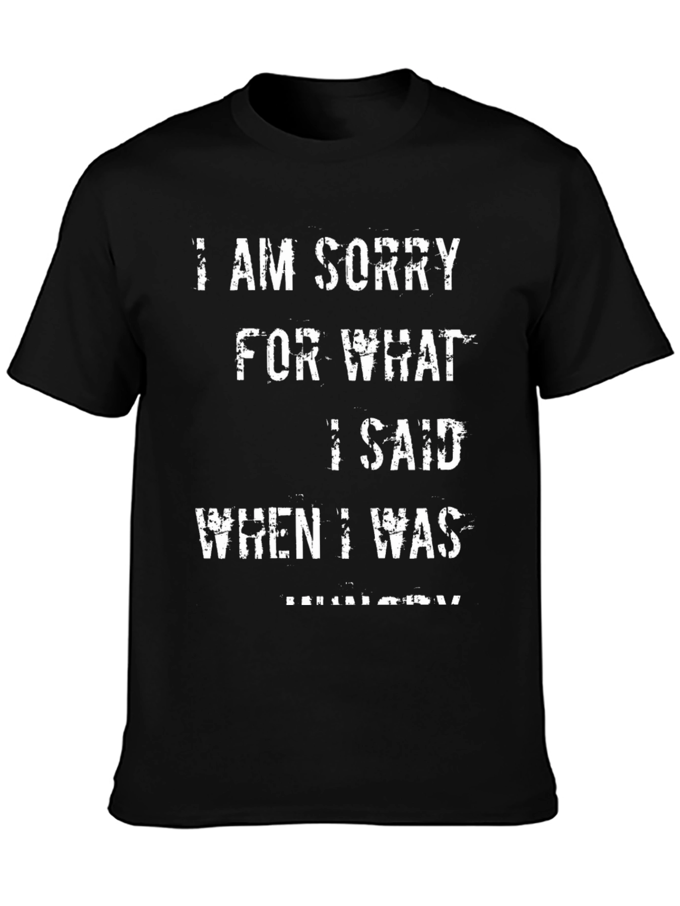 Black Funny "I'm Sorry for What I Said" Men's T-Shirt view 3