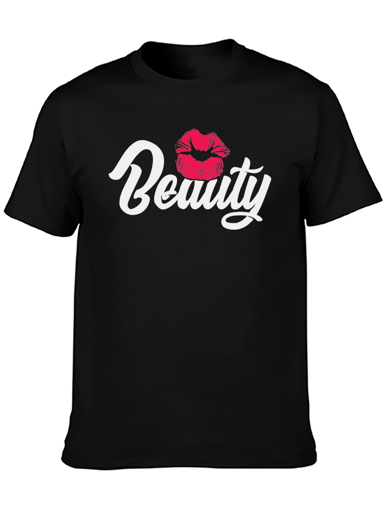 Black Beauty Kiss Graphic Tee - Unisex Black T-Shirt view 3
