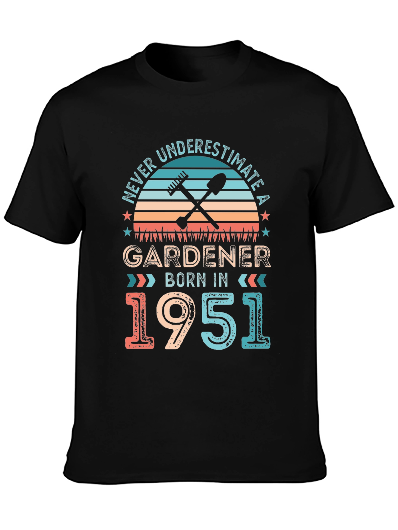 Black Gardener Born In 1951 Graphic Tee view 3