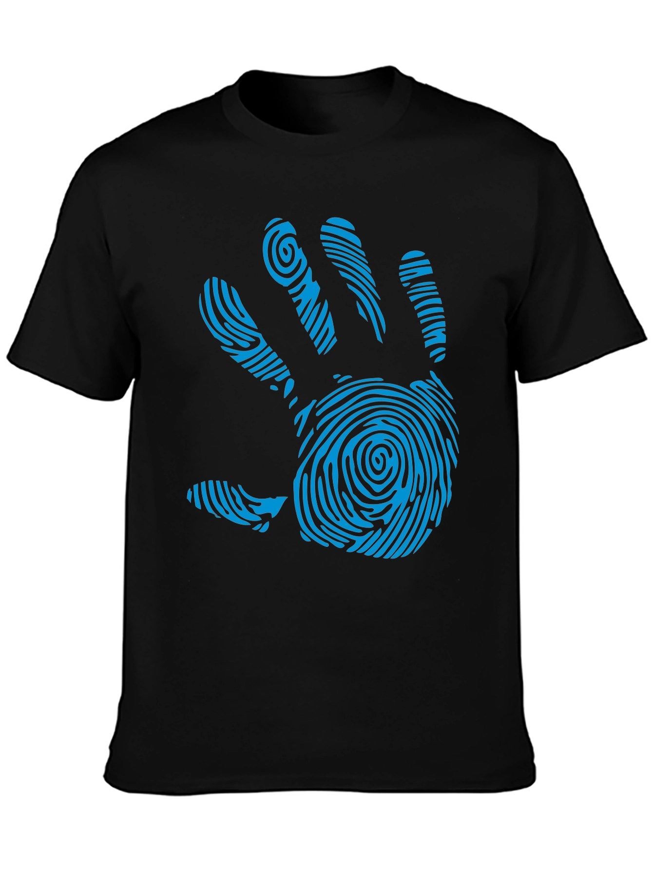 Black Fingerprint Hand Graphic Tee - Unique Design T-Shirt view 3