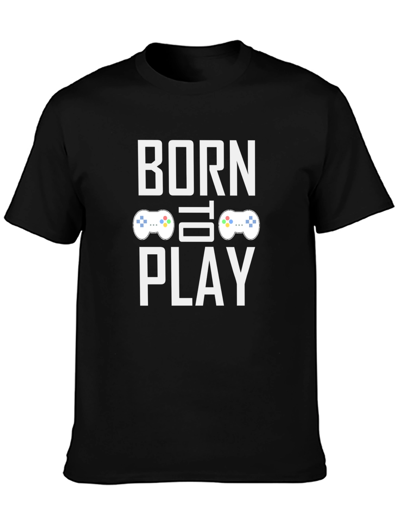 Black Born to Play Gaming T-Shirt - Gamer Tee view 3